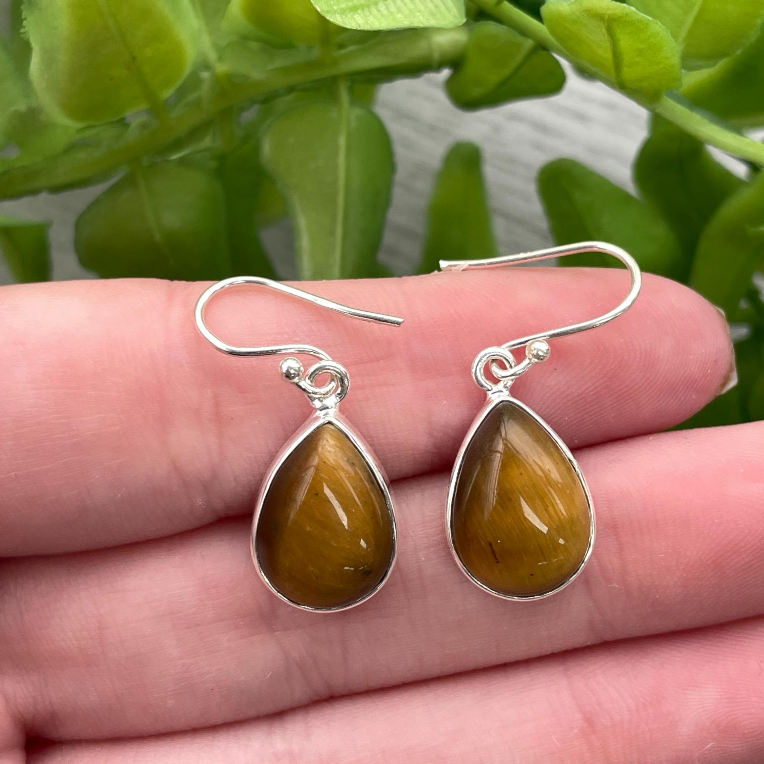 Sterling Silver Earrings - Tigers Eye - 03
