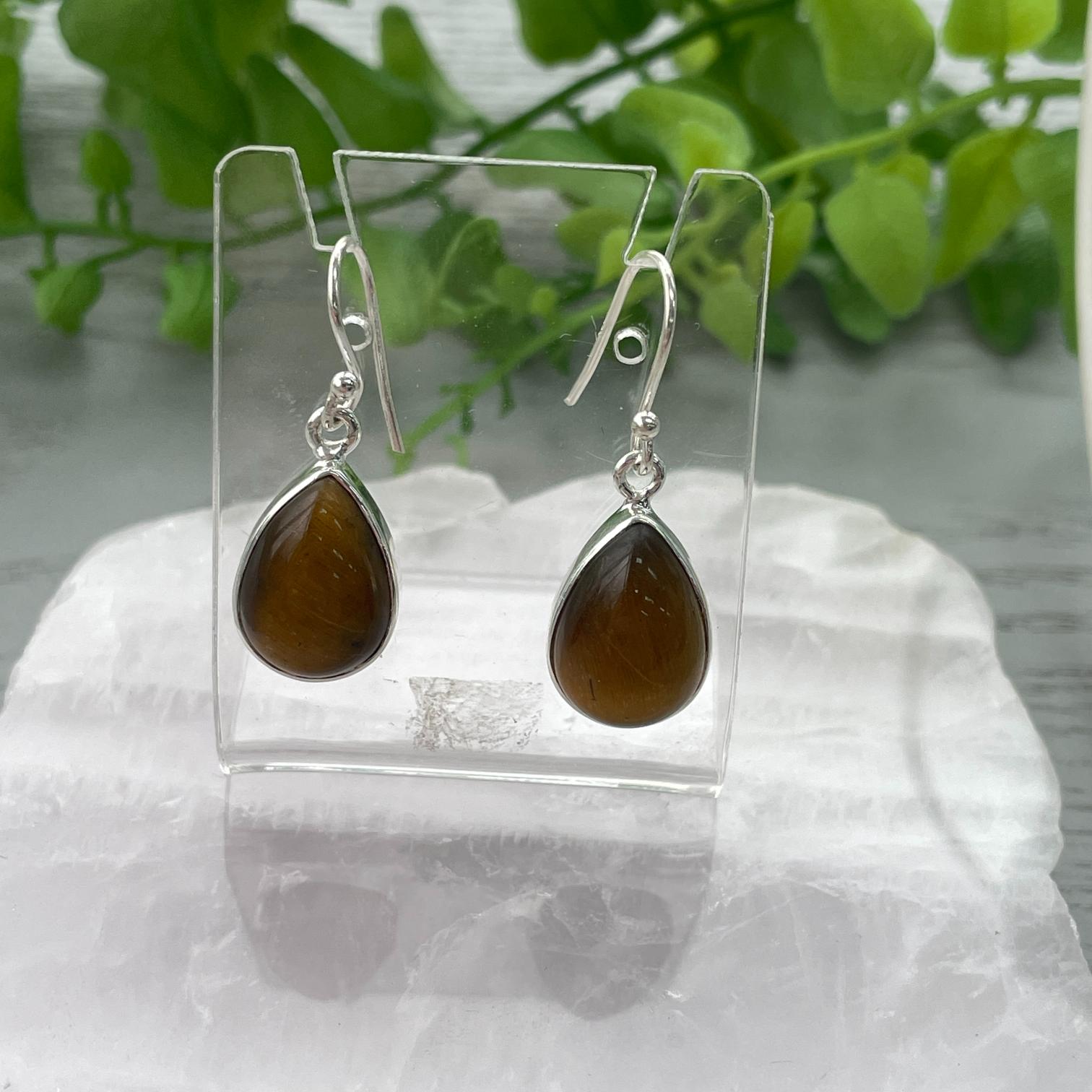 Sterling Silver Earrings - Tigers Eye - 03