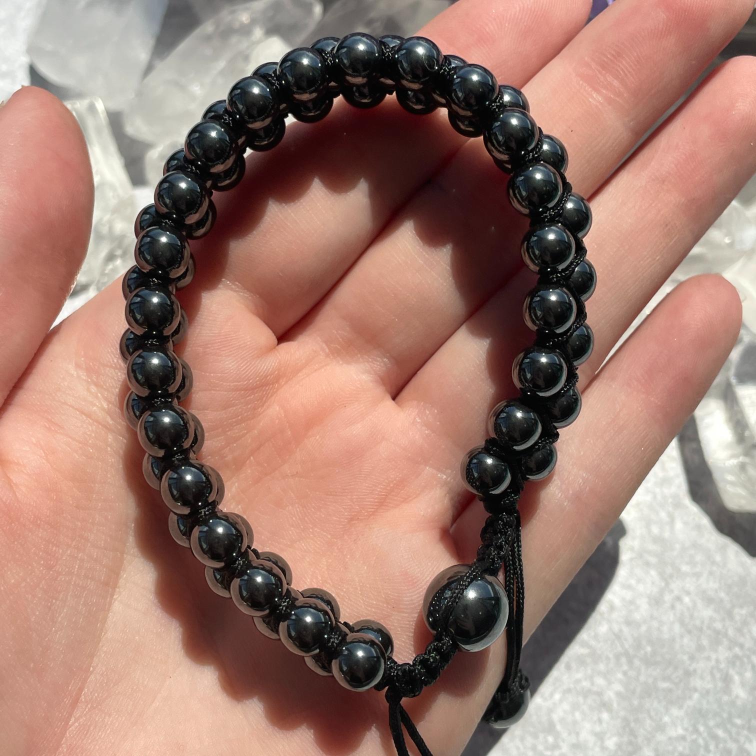 Hematite Adjustable Beaded Bracelet
