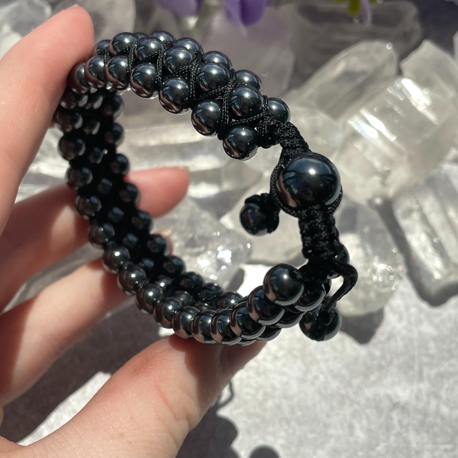 Hematite Adjustable Beaded Bracelet