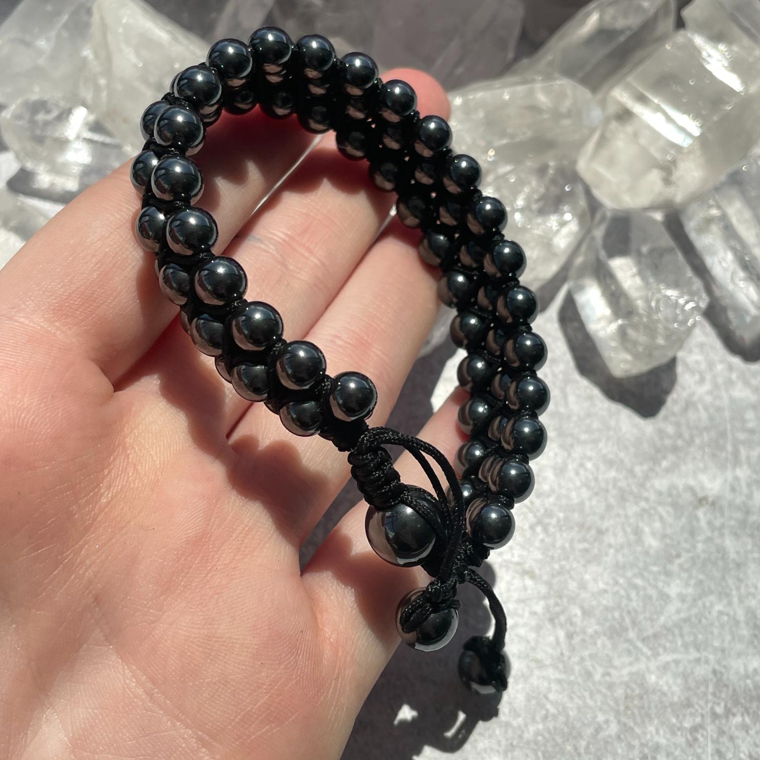 Hematite Adjustable Beaded Bracelet