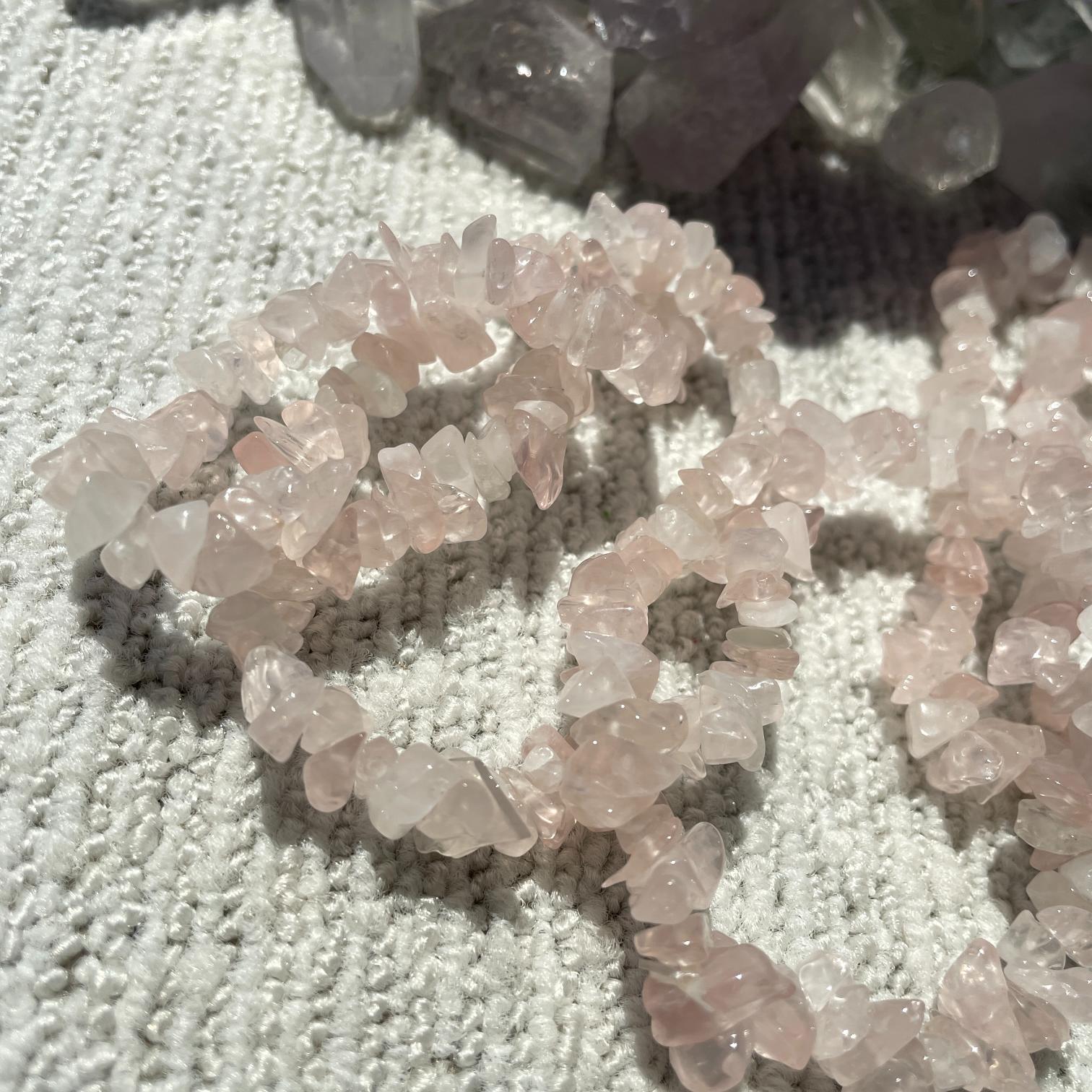 Rose Quartz Chip Bracelet (IN)