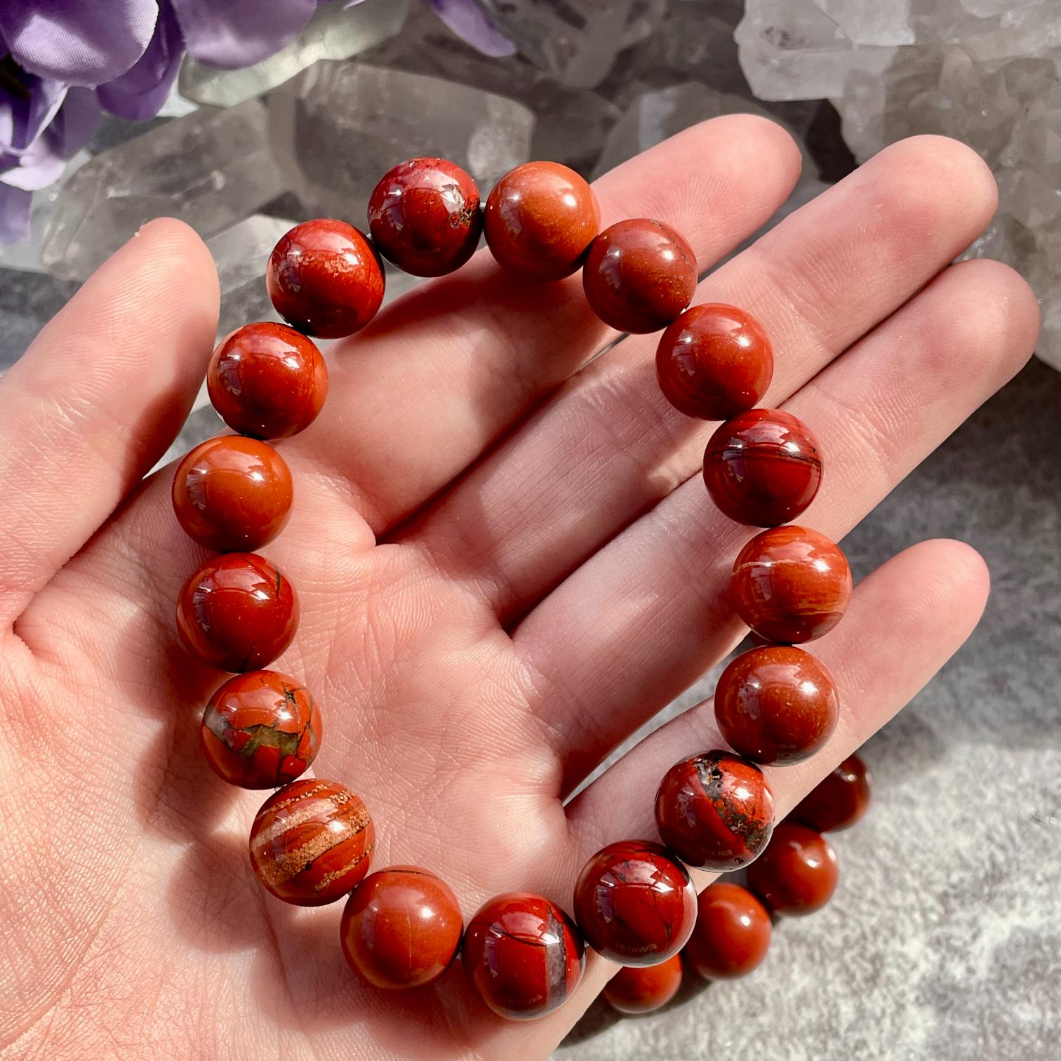 Red Jasper Beads Bracelet 12mm