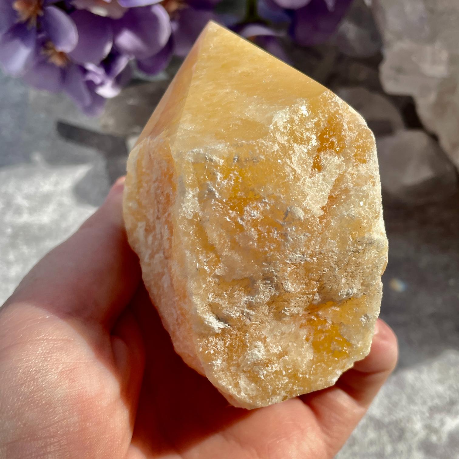 Polished Orange Calcite Point - 04