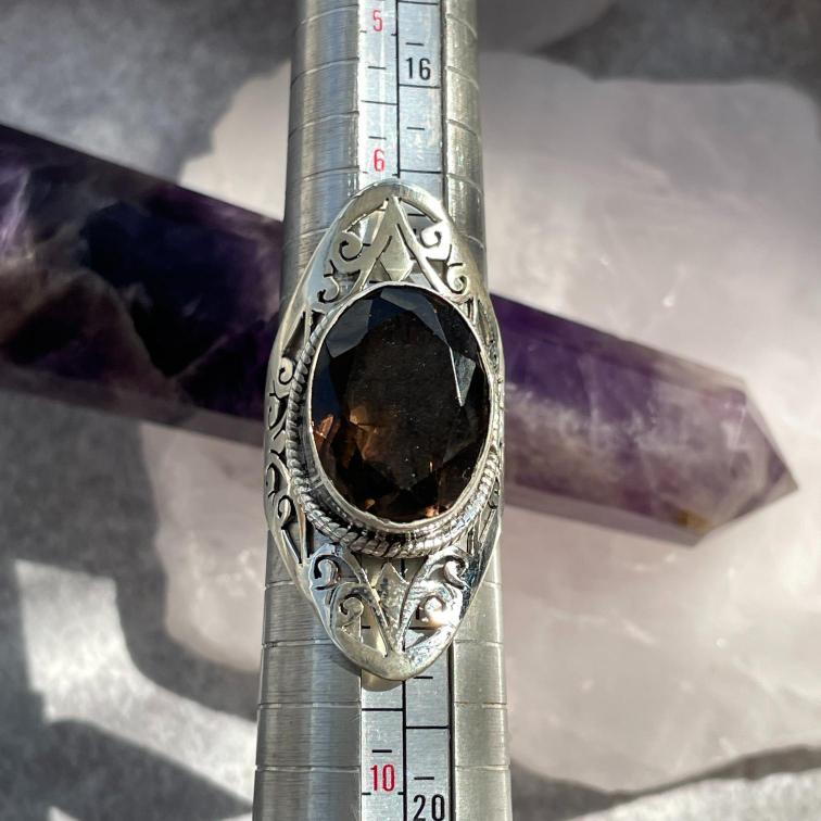Sterling Silver Ring - Smokey Qtz - SZ8 - 01