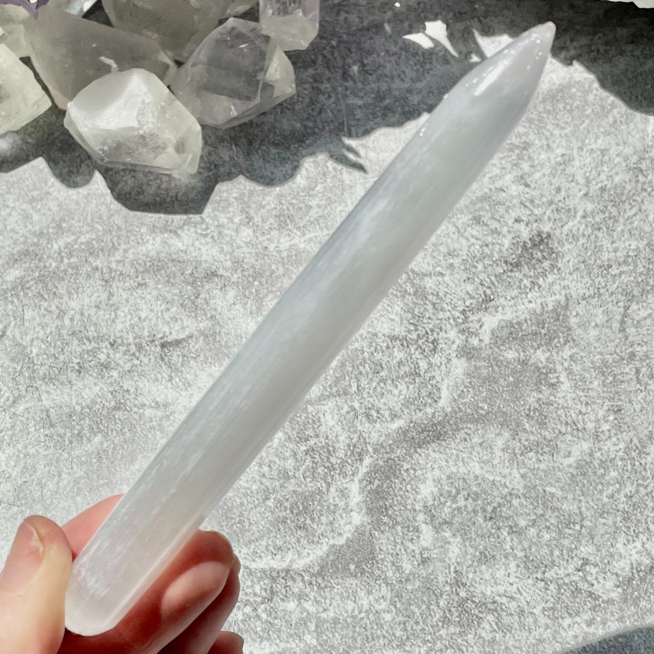 Selenite Wand - Thin Polished Point