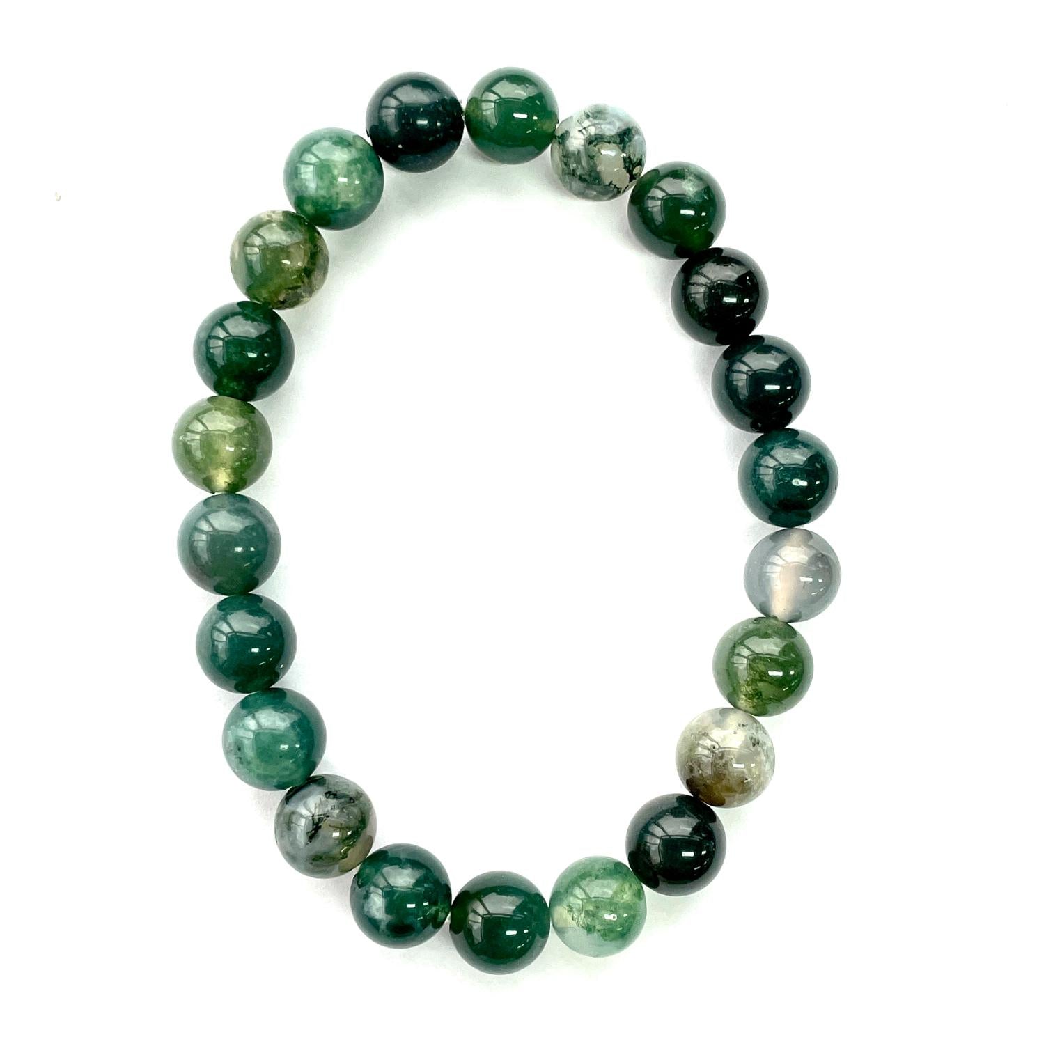 Moss Agate Beads Bracelet