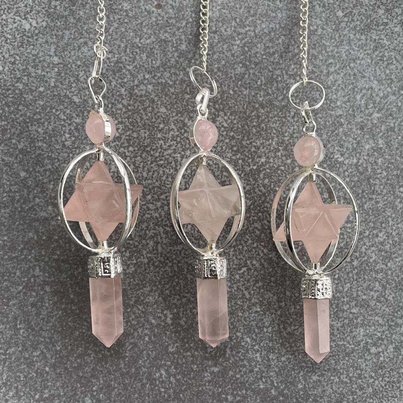 Rose Quartz Merkaba Point Pendulum
