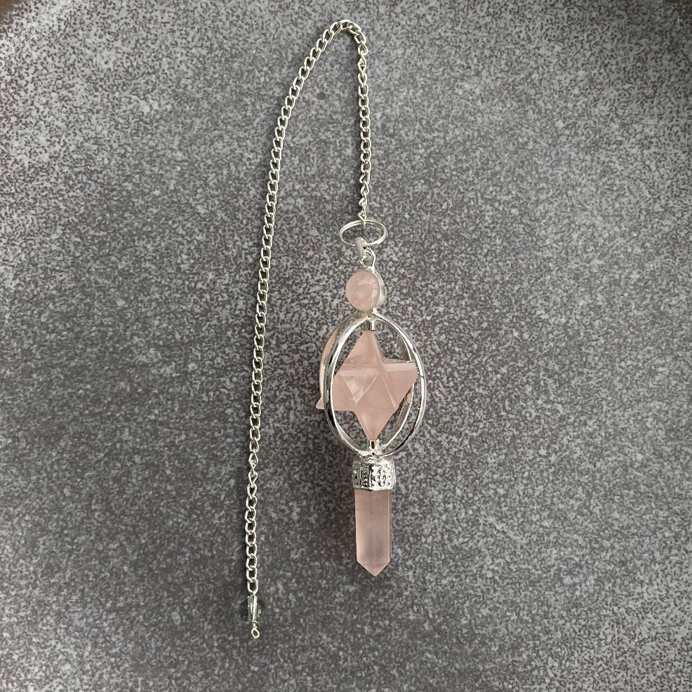 Rose Quartz Merkaba Point Pendulum
