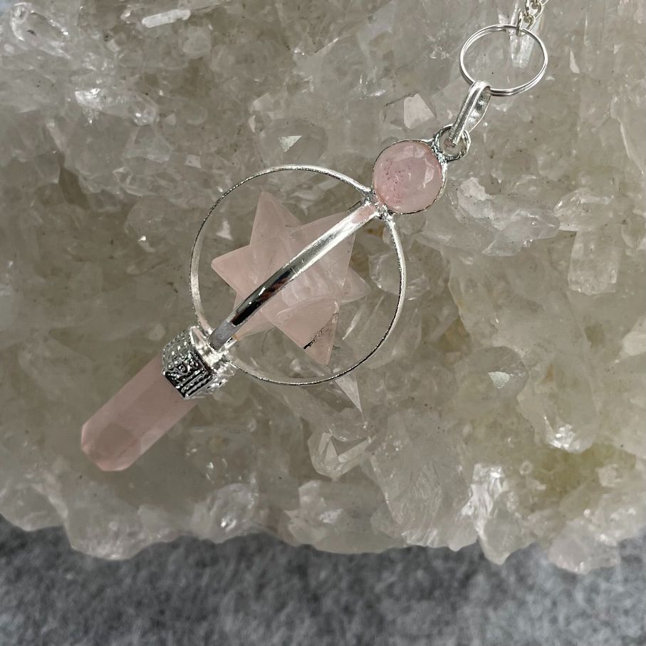 Rose Quartz Merkaba Point Pendulum