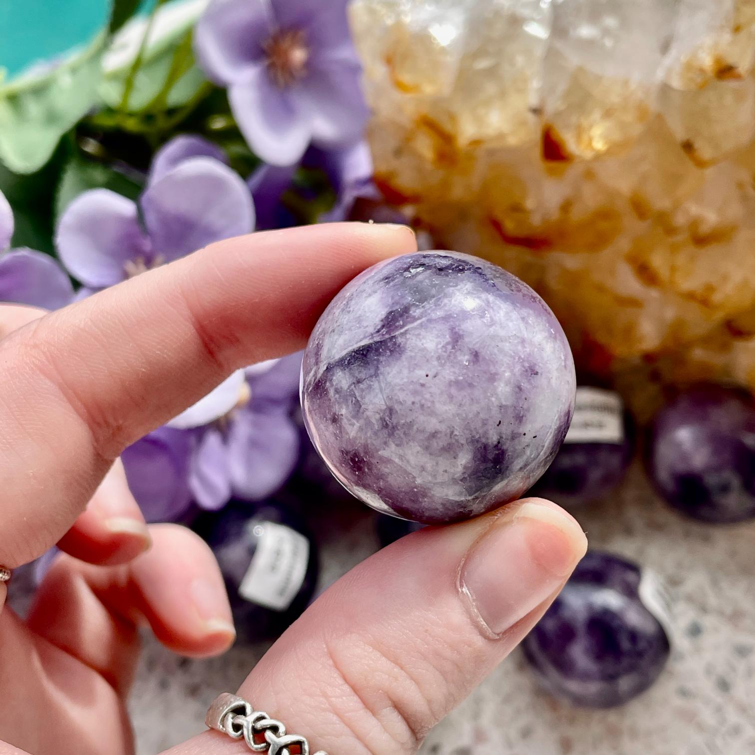 Lepidolite Sphere - 3cm