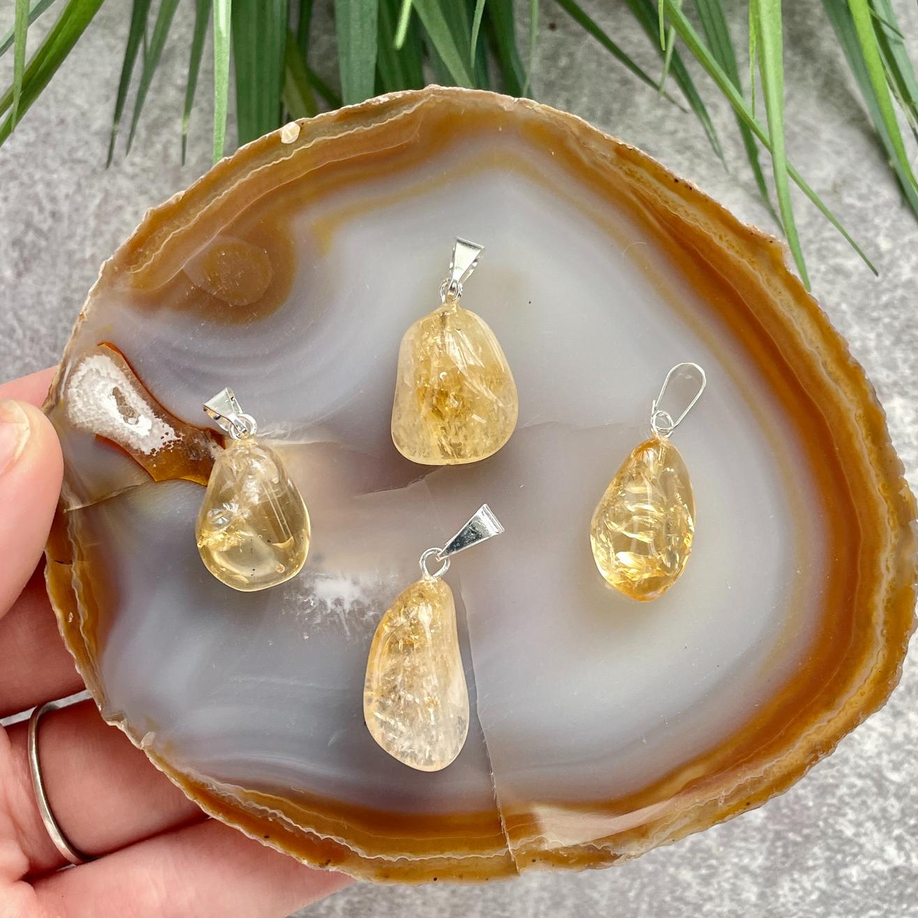 Tumbled Mini Pendant - Citrine