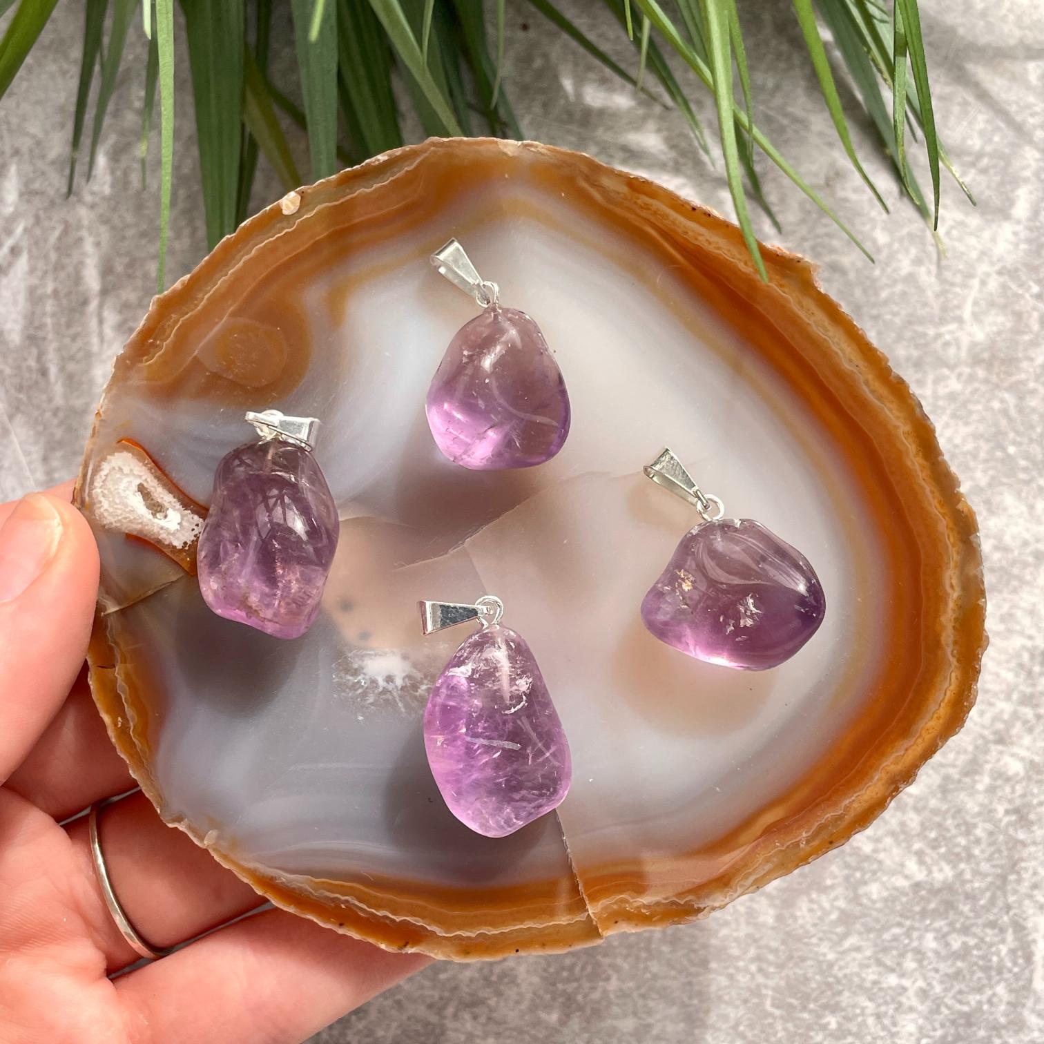 Tumbled Mini Pendant - Amethyst