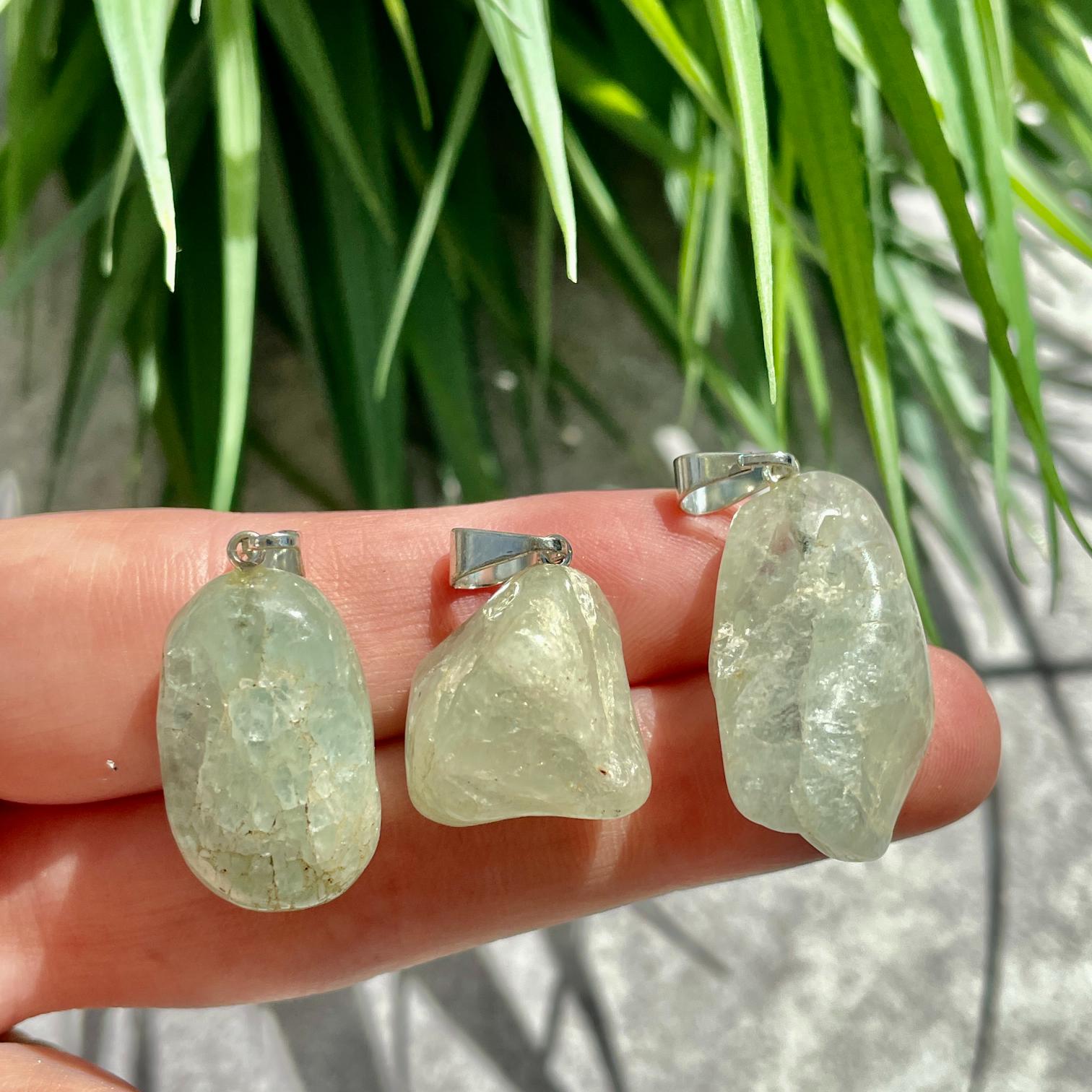 Tumbled Mini Pendant - Aquamarine LIGHT
