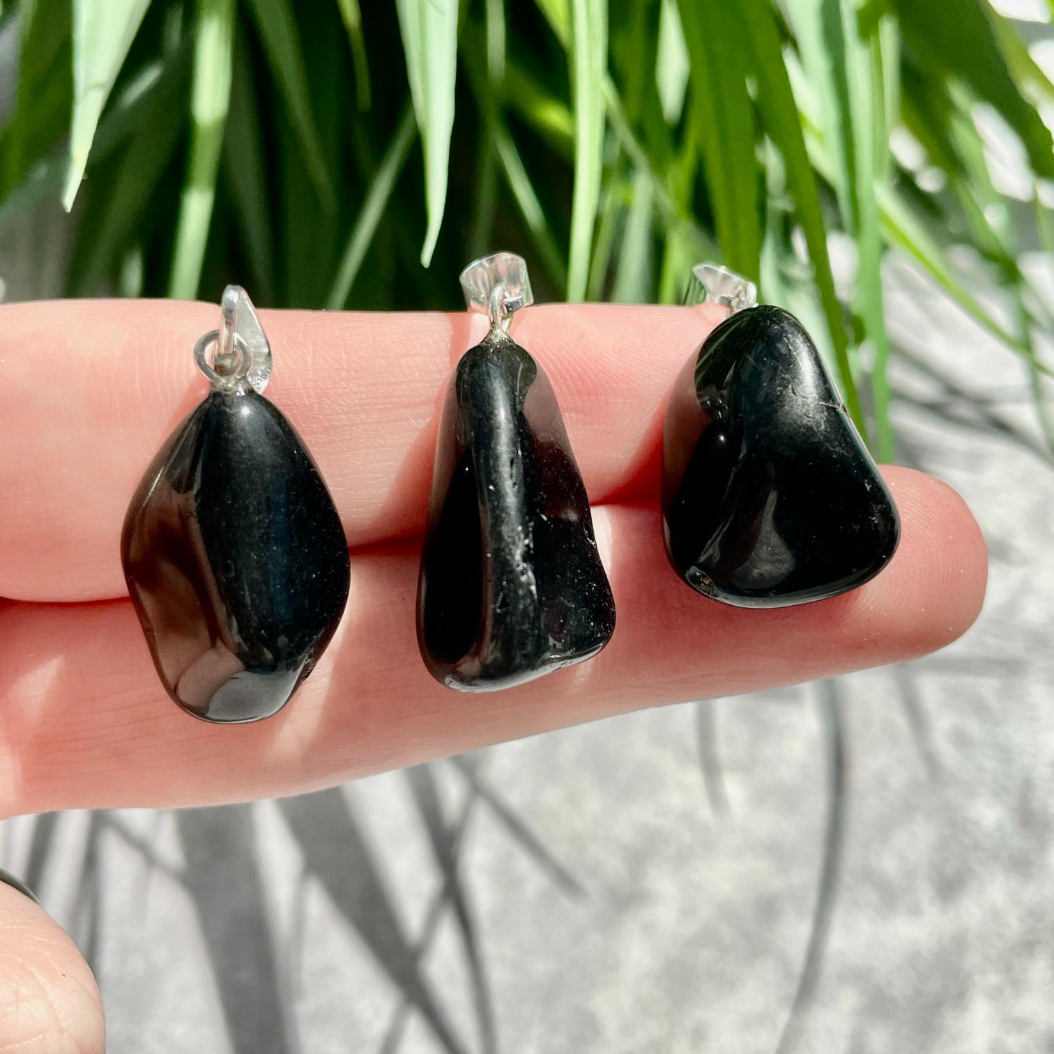 Tumbled Mini Pendant - Obsidian