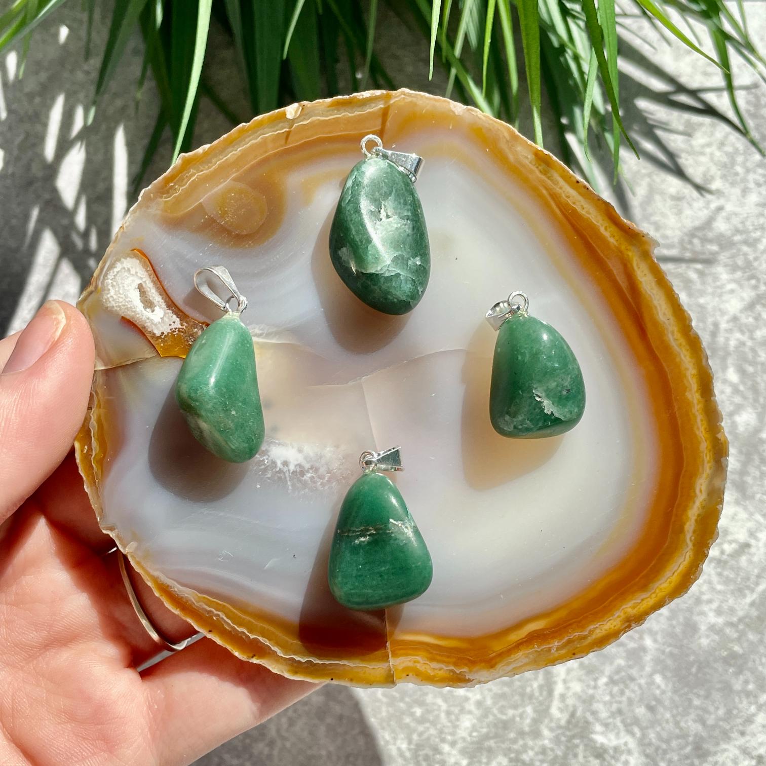 Tumbled Mini Pendant - Green Aventurine