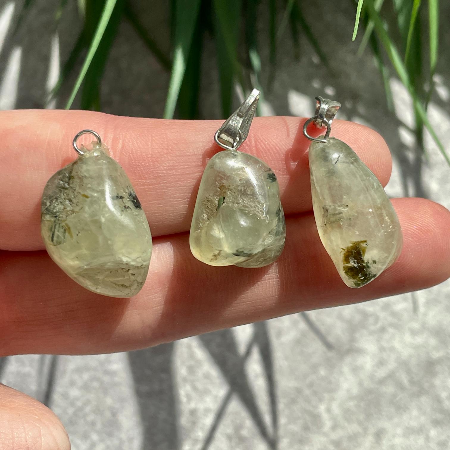 Tumbled Mini Pendant - Prehnite