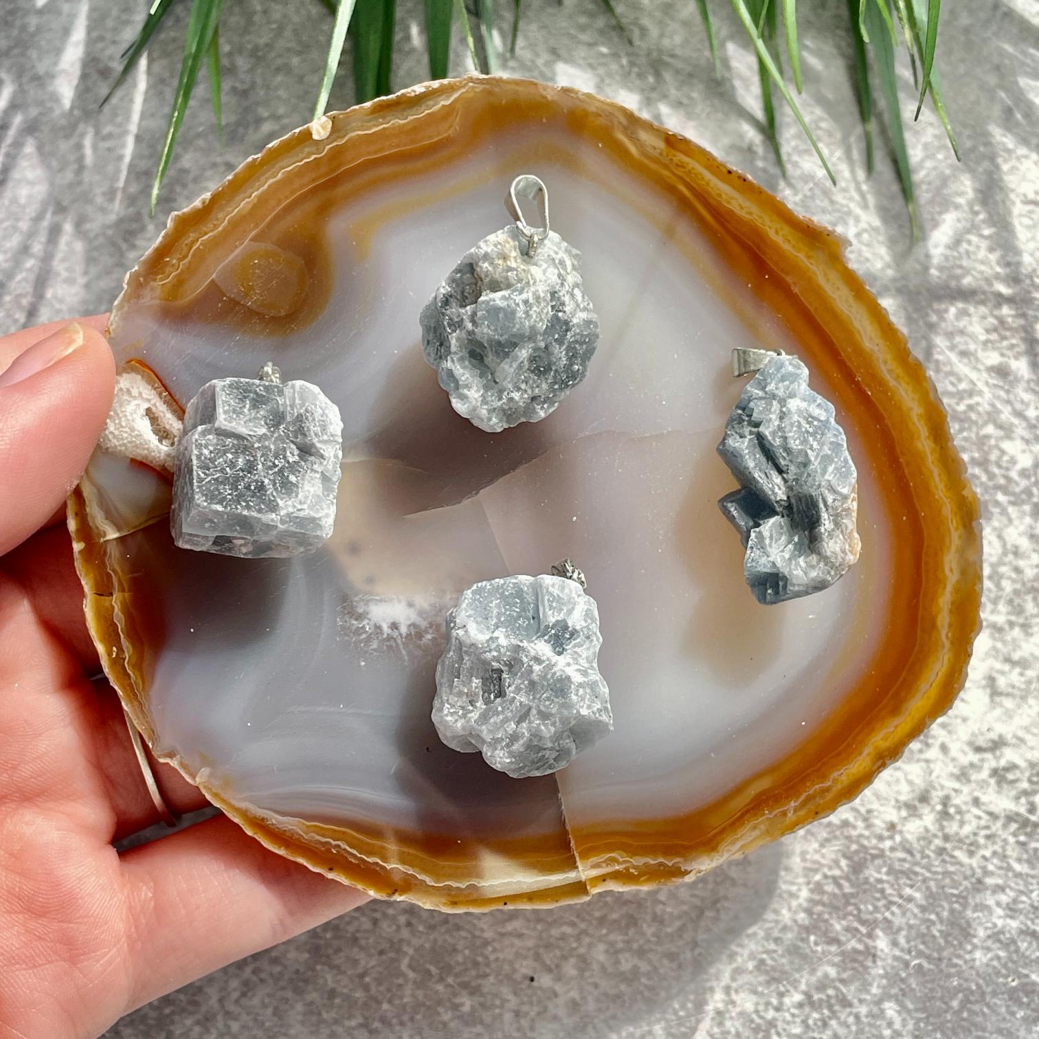 Rough Mini Pendant - Blue Calcite