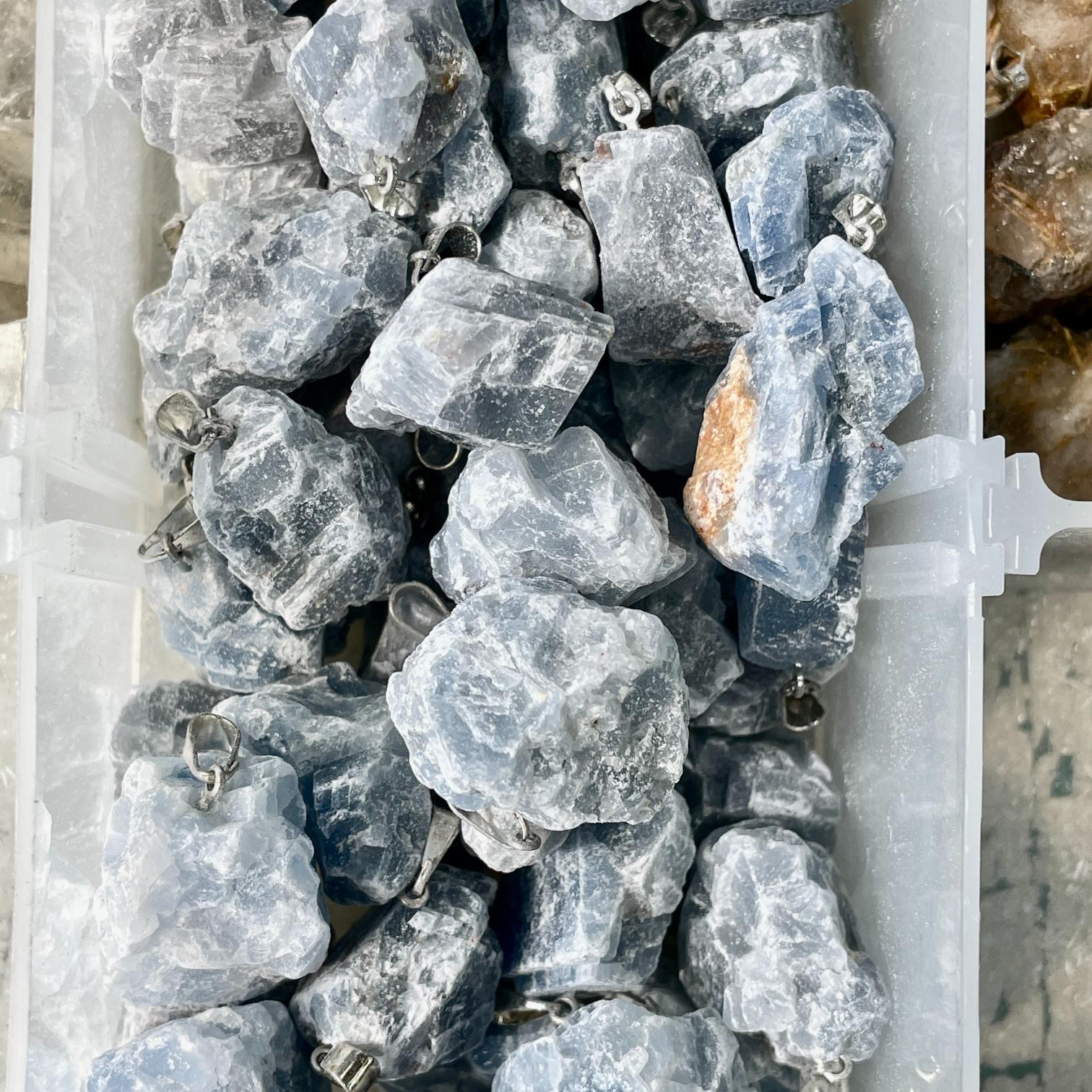 Rough Mini Pendant - Blue Calcite