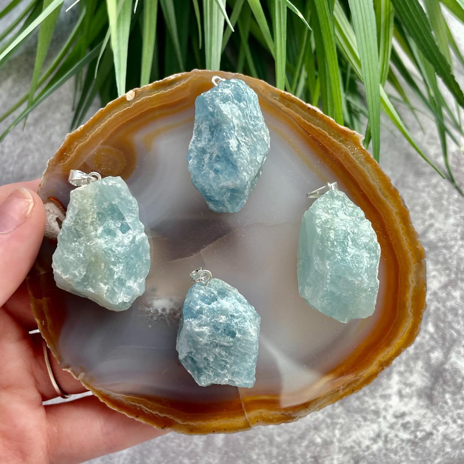 Rough Mini Pendant - Aquamarine
