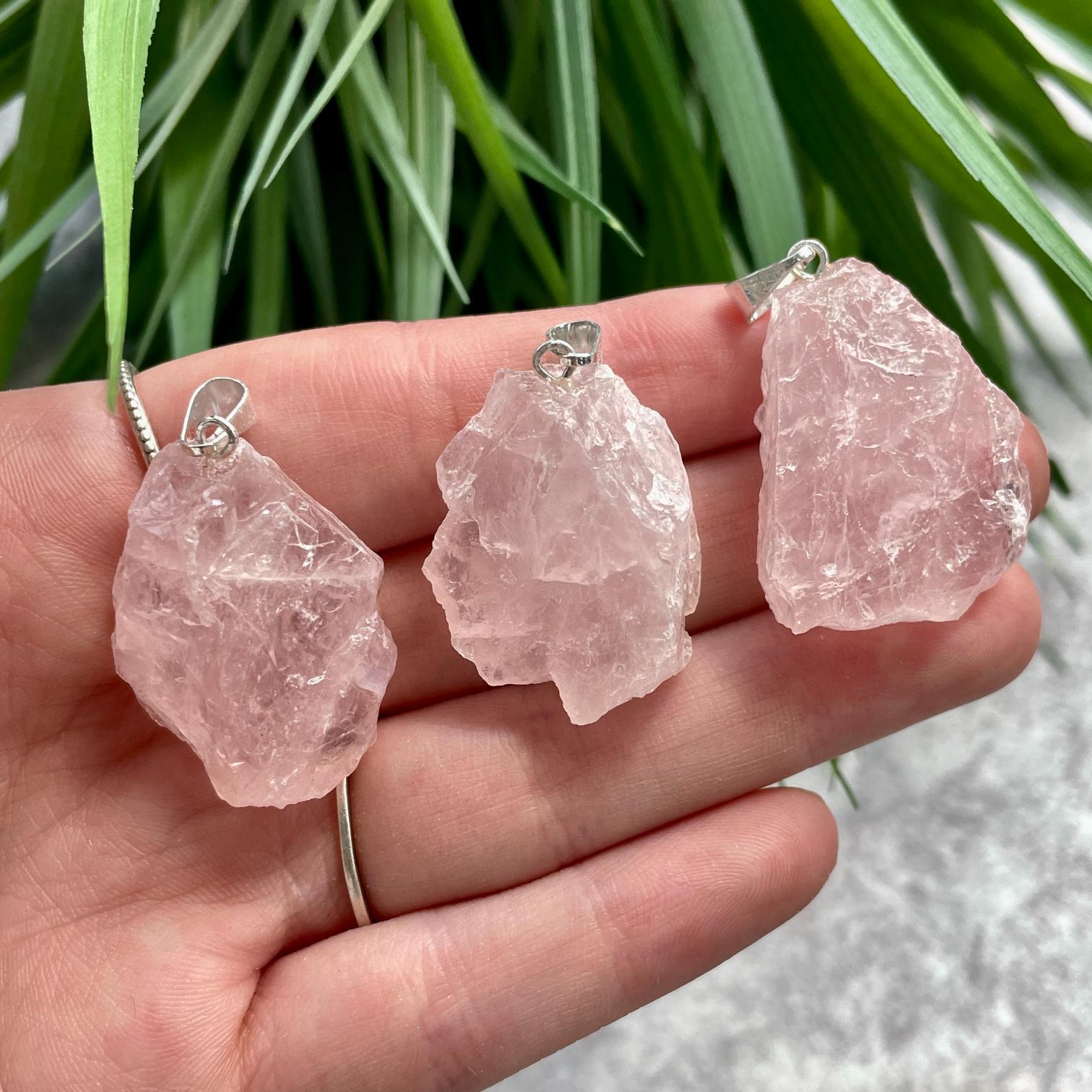 Rough Mini Pendant - Rose Quartz