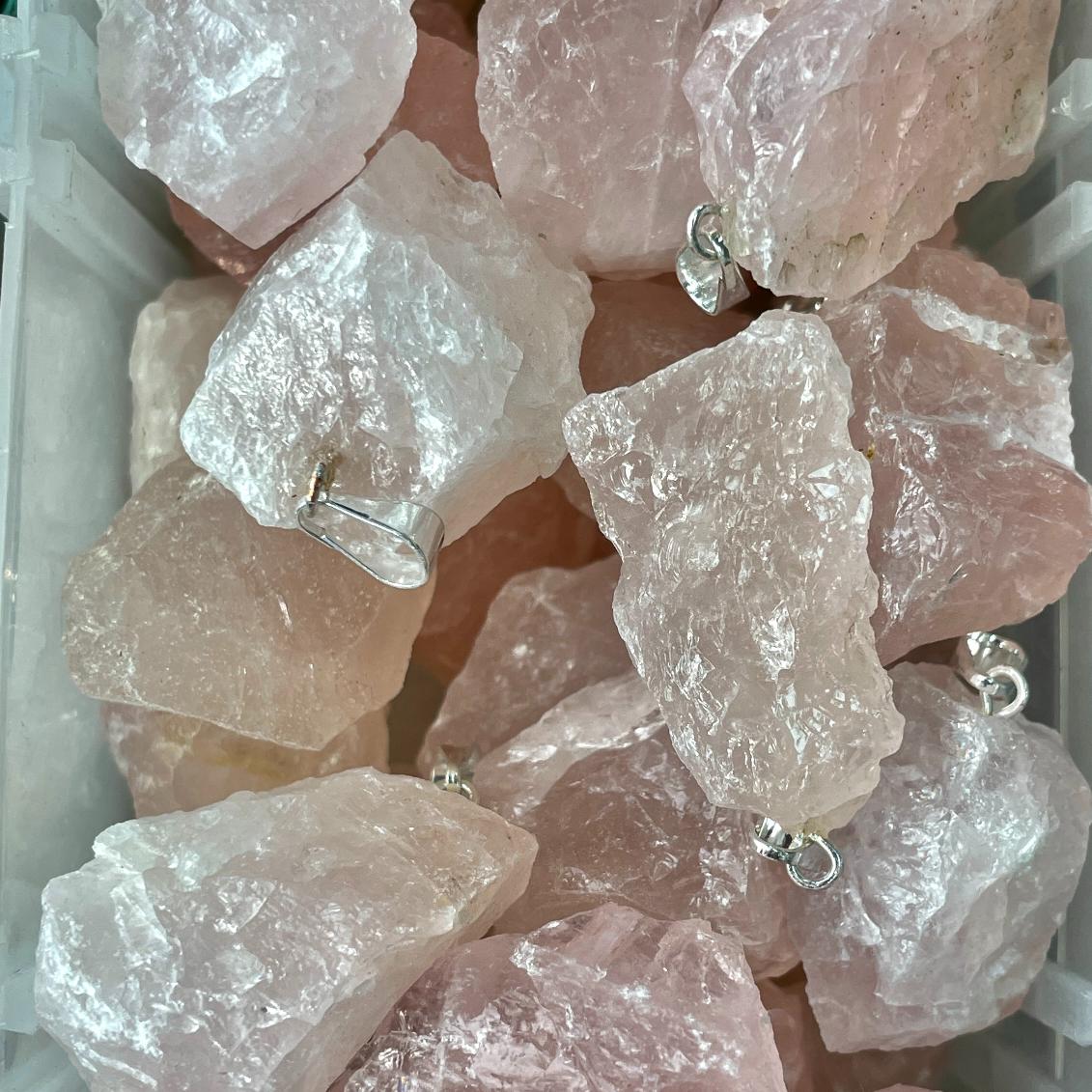 Rough Mini Pendant - Rose Quartz