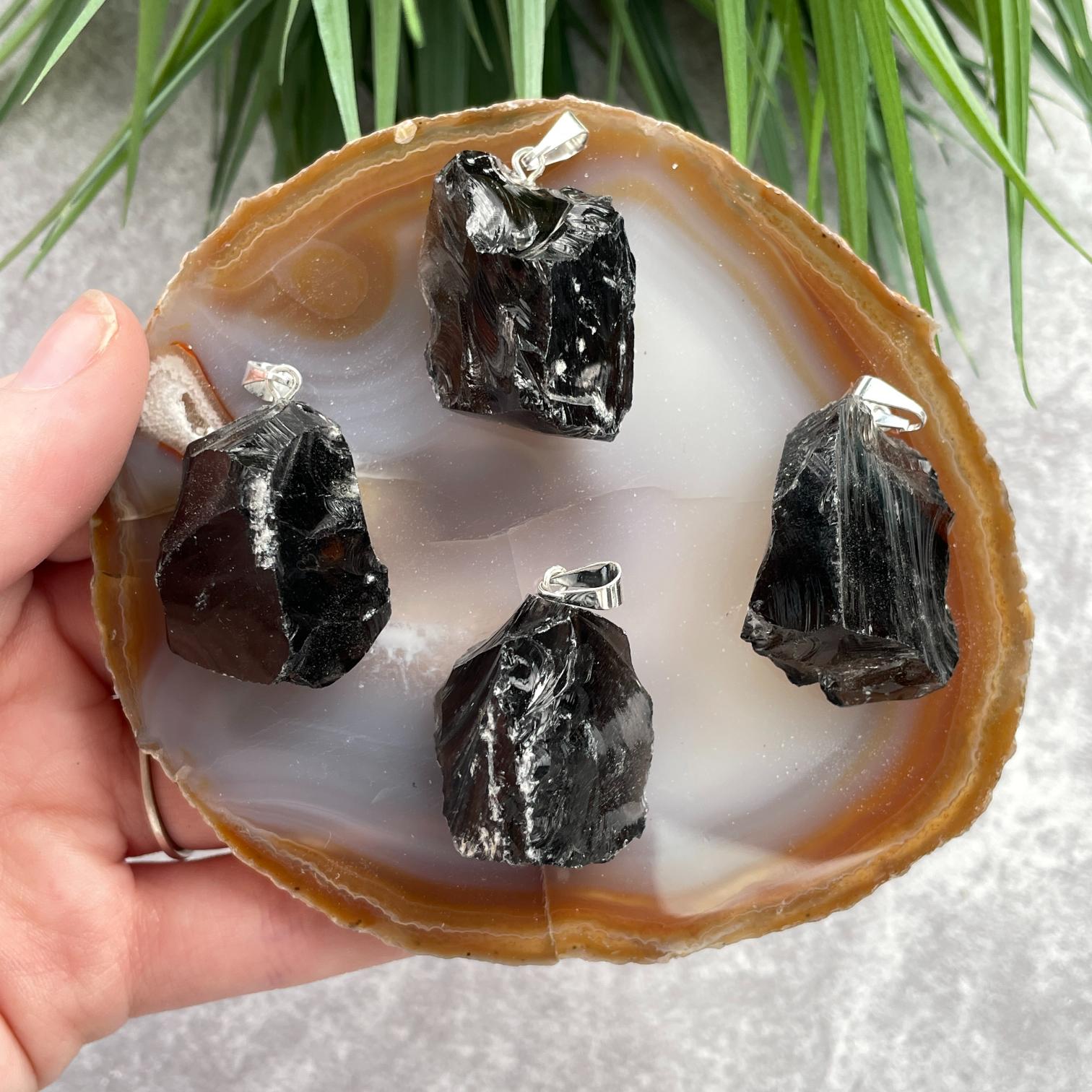 Rough Mini Pendant - Obsidian