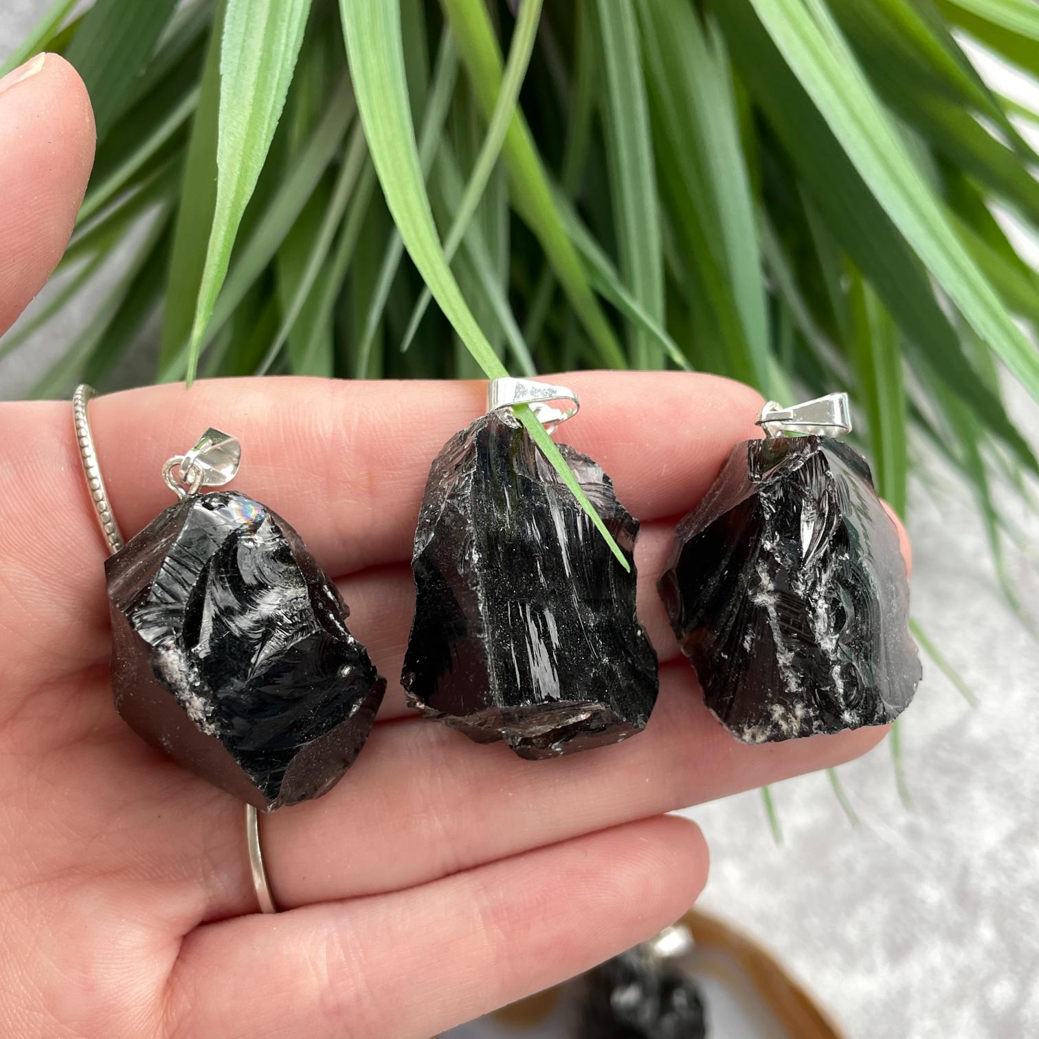 Rough Mini Pendant - Obsidian