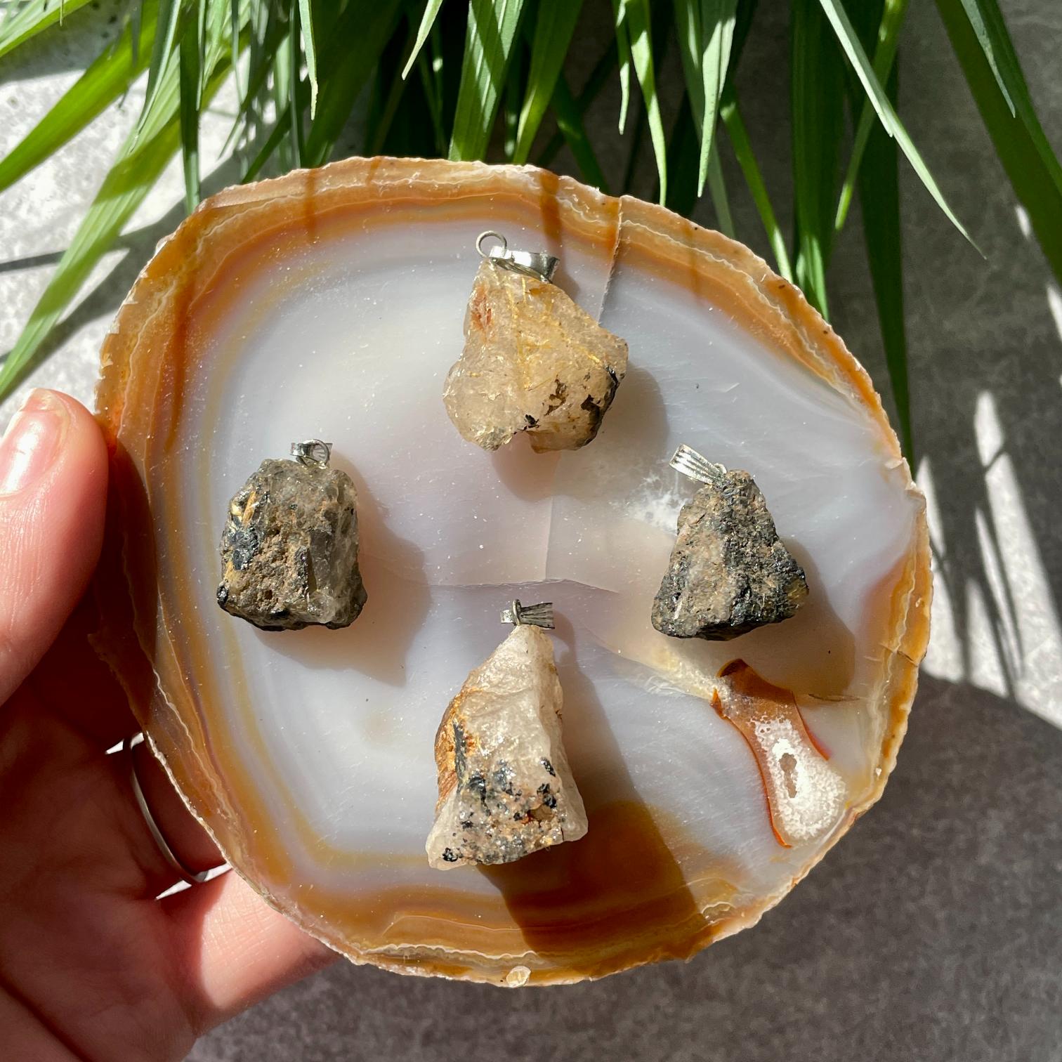 Rough Mini Pendant - Golden Rutile