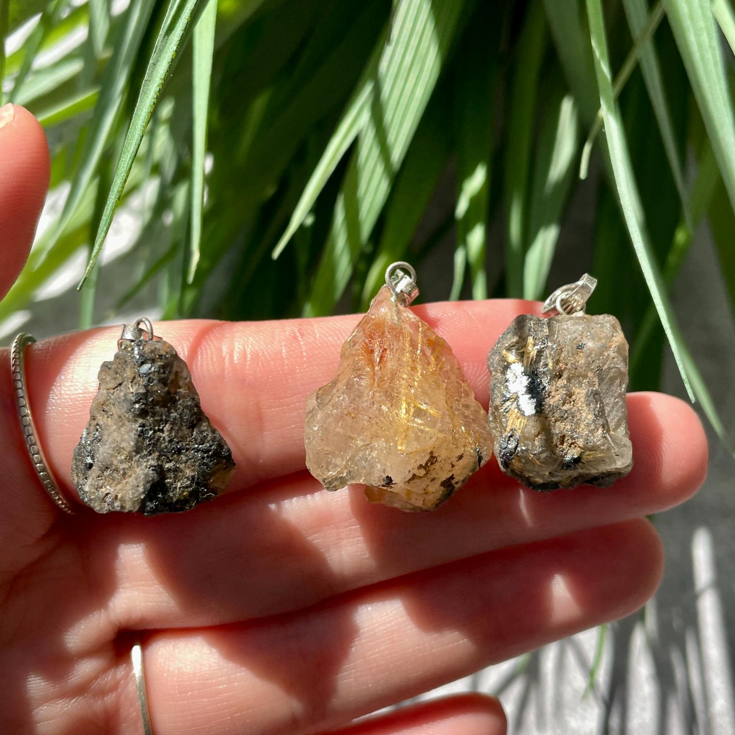 Rough Mini Pendant - Golden Rutile