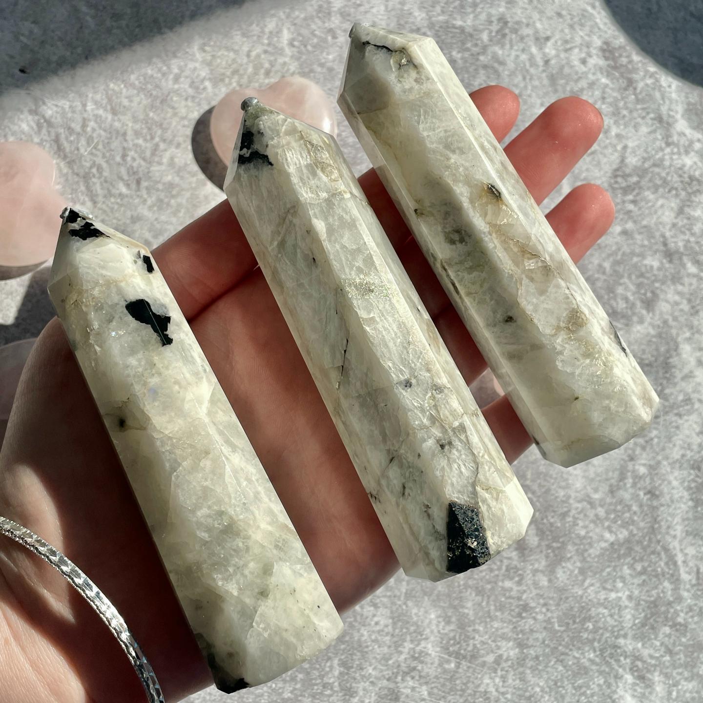 Rainbow Moonstone Generator 10cm - 11cm