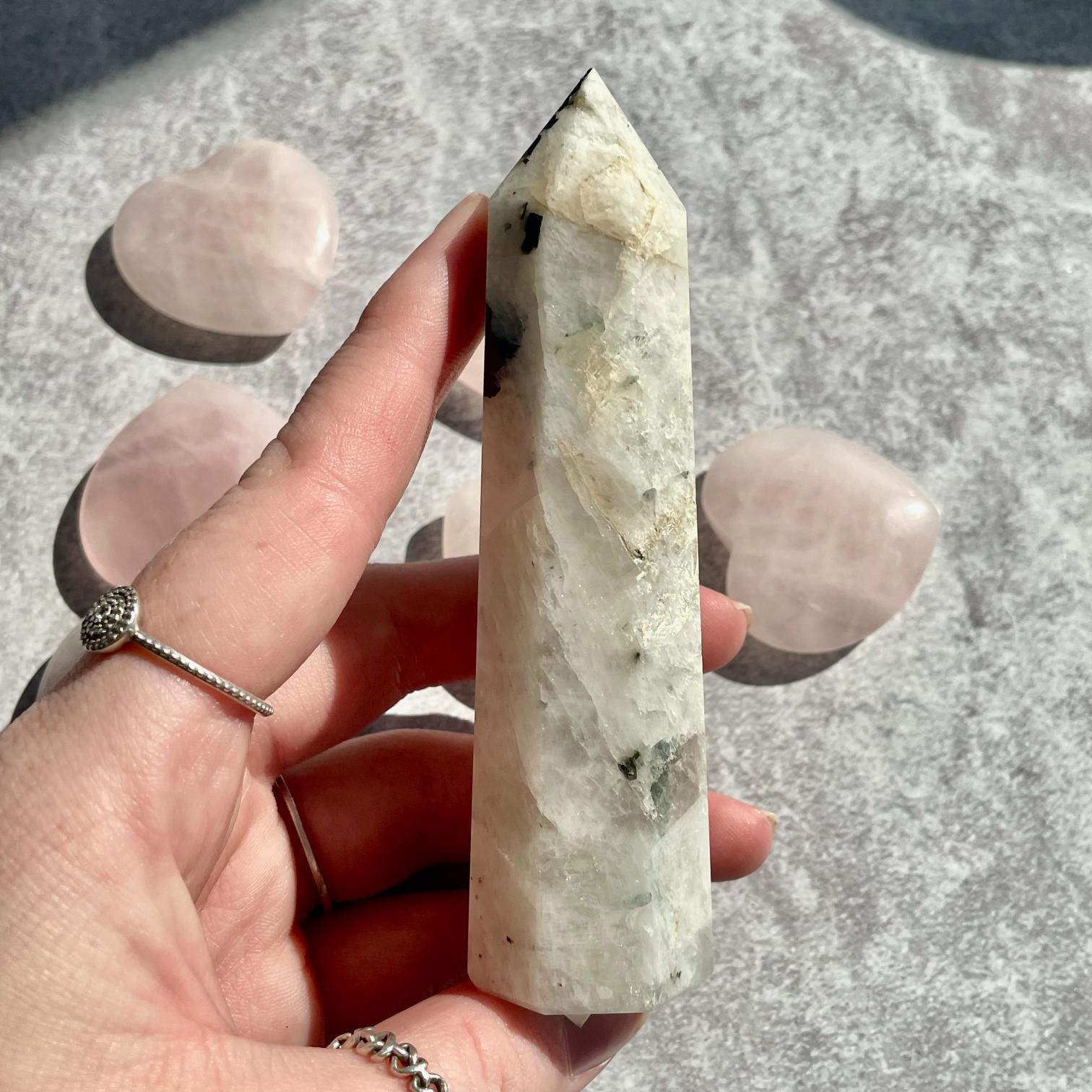Rainbow Moonstone Generator 10cm - 11cm