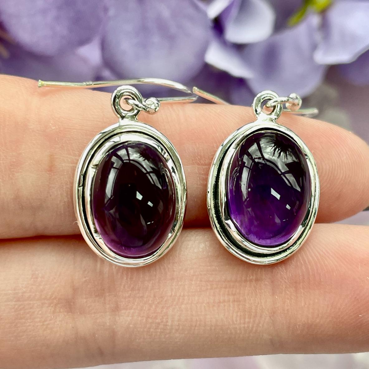 Sterling Silver Earrings - Amethyst - 12