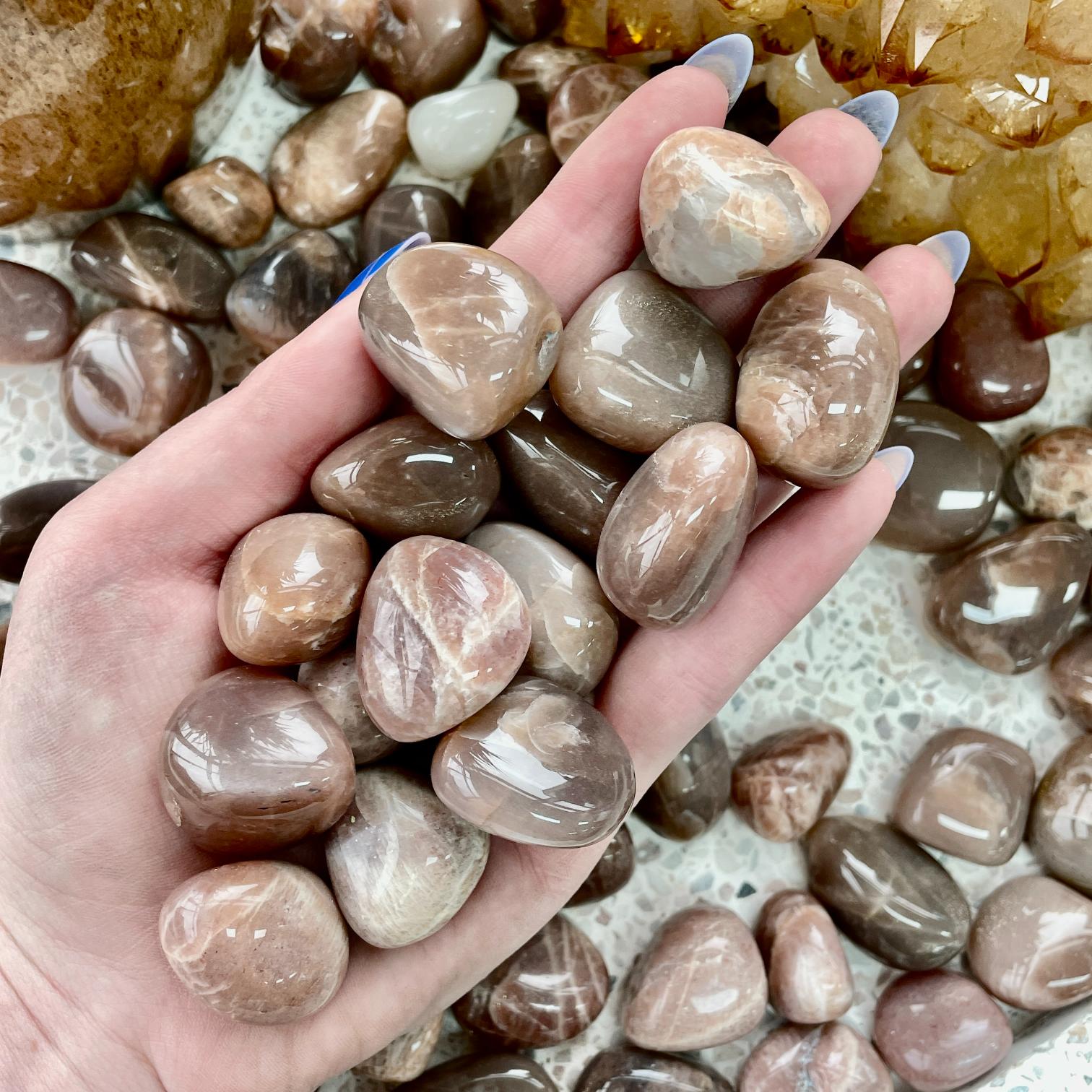 Peach Moonstone Tumbled 1KG - AAA Q1