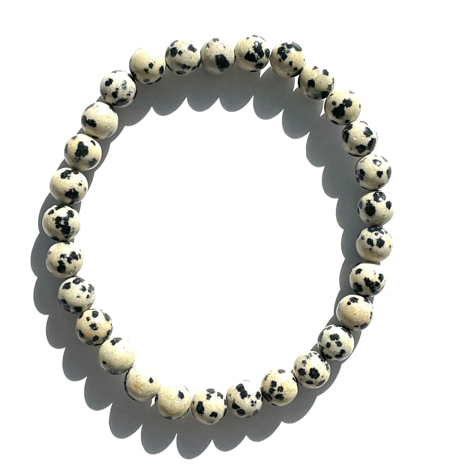 Dalmatian Jasper Beads Bracelet 6mm