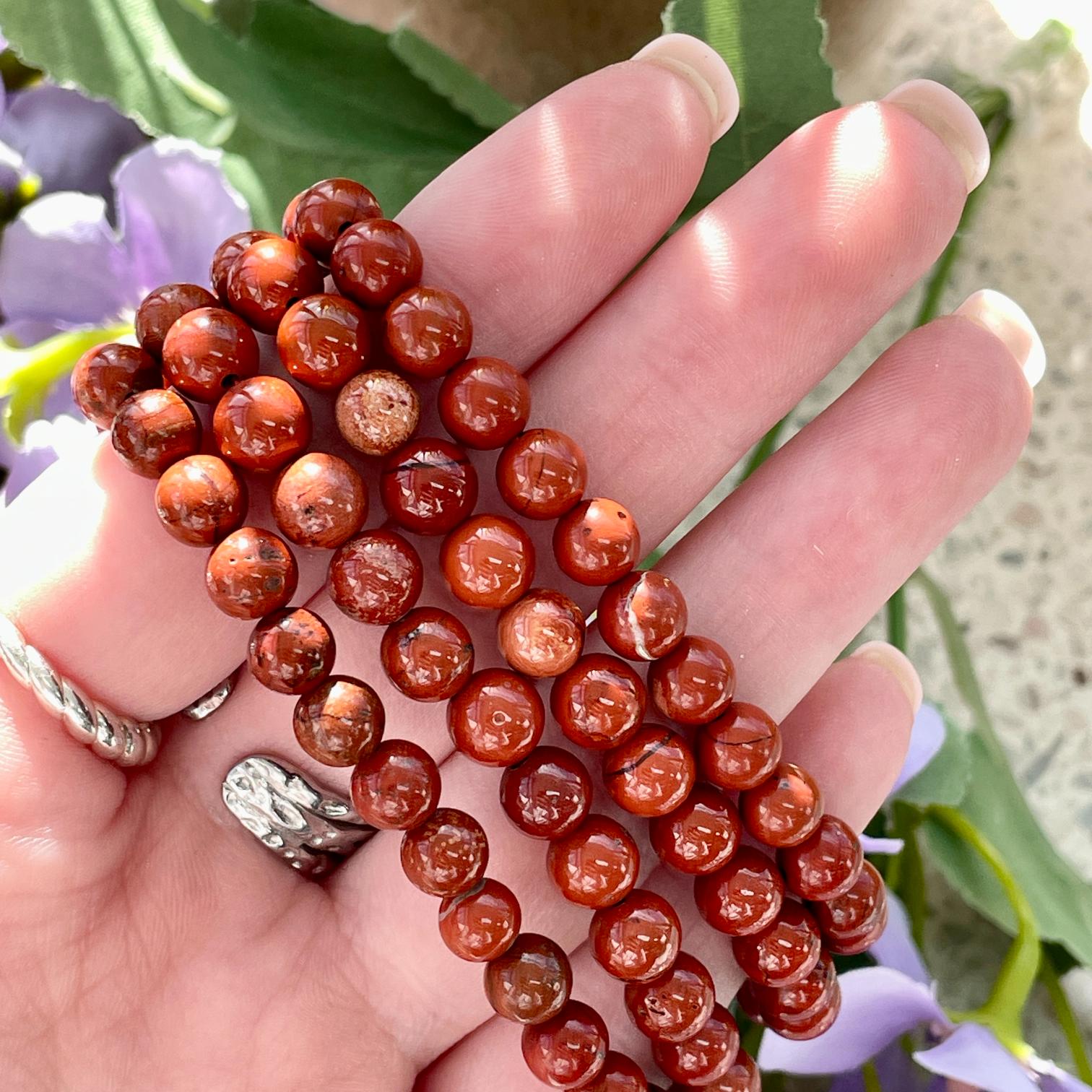 Red Jasper Beads Bracelet 6mm