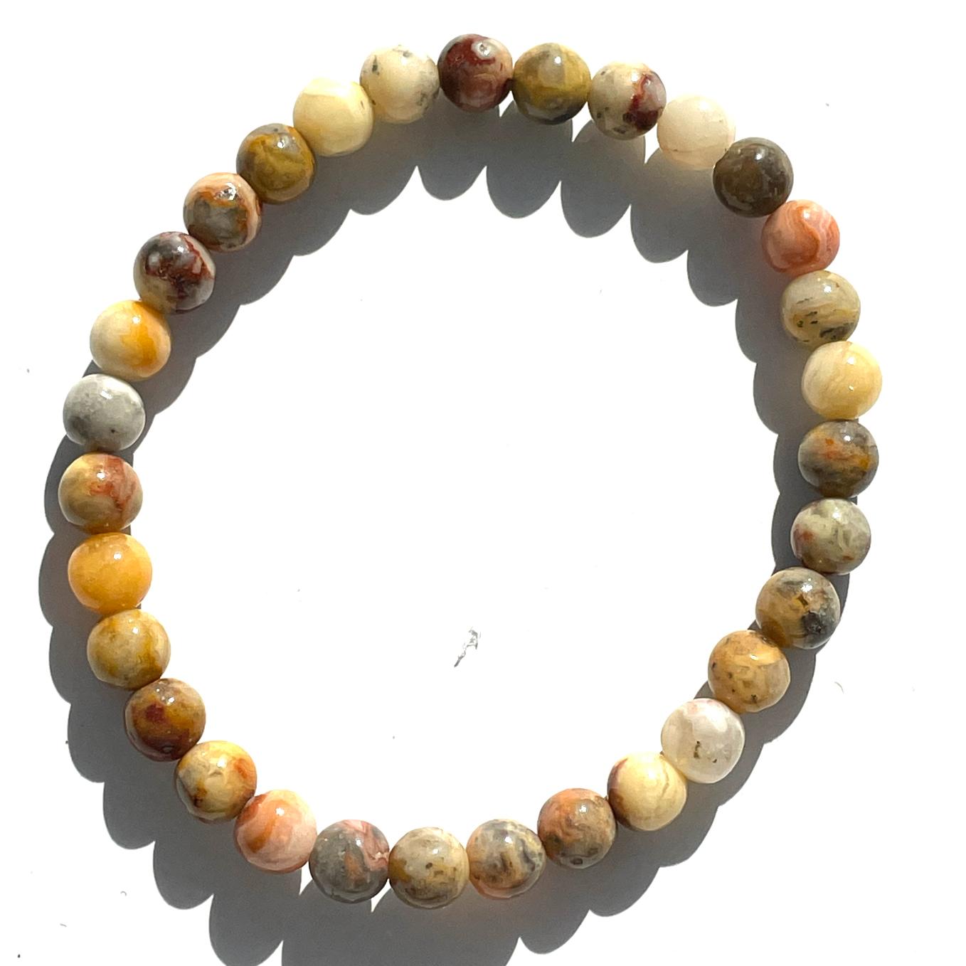 Crazy Lace Agate Beads Bracelet 6mm