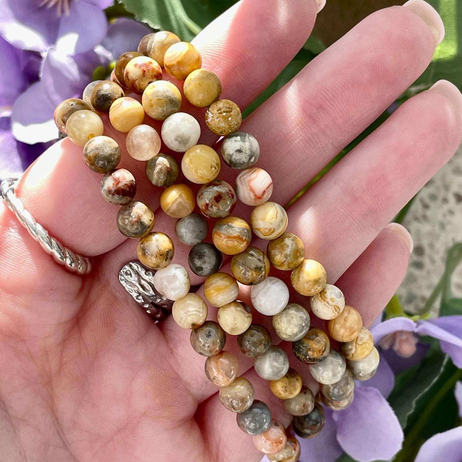 Crazy Lace Agate Beads Bracelet 6mm