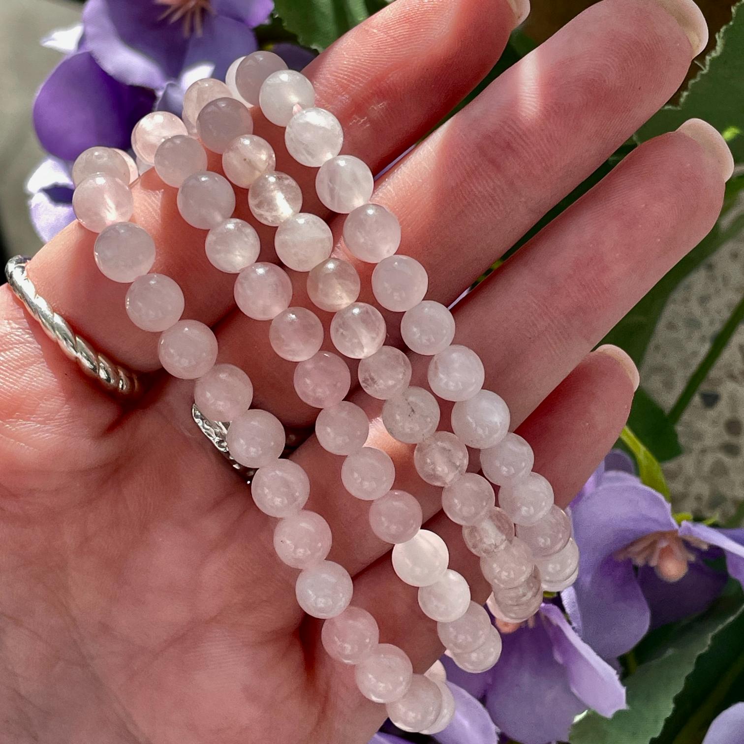 Rose Quartz Beads Bracelet 6mm