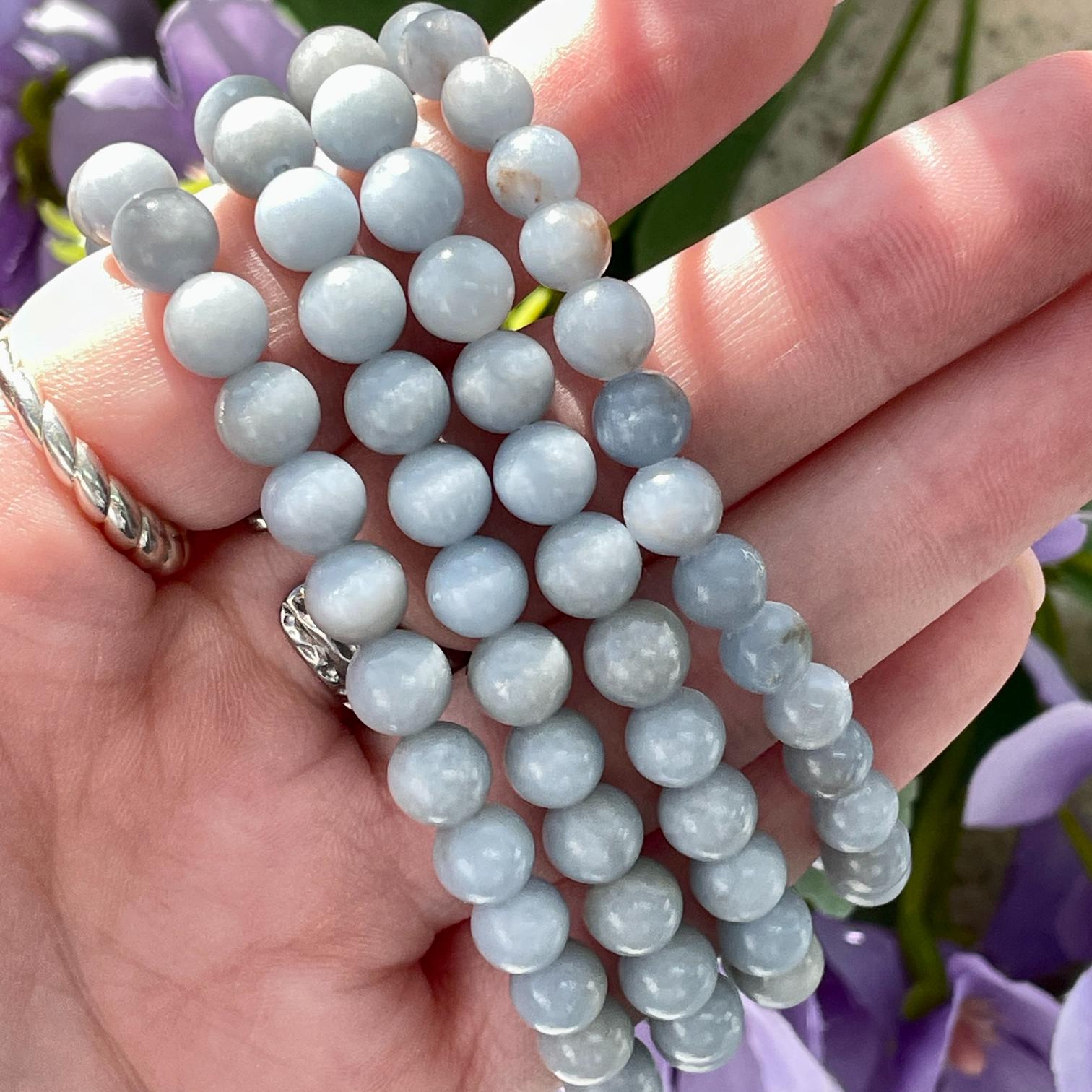 Angelite Beads Bracelet 6mm