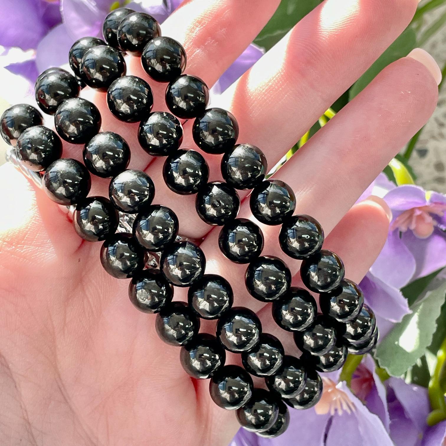 Jet Beads Bracelet - 8mm