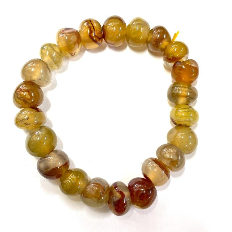 Dark Agate Beads Bracelet 12mm