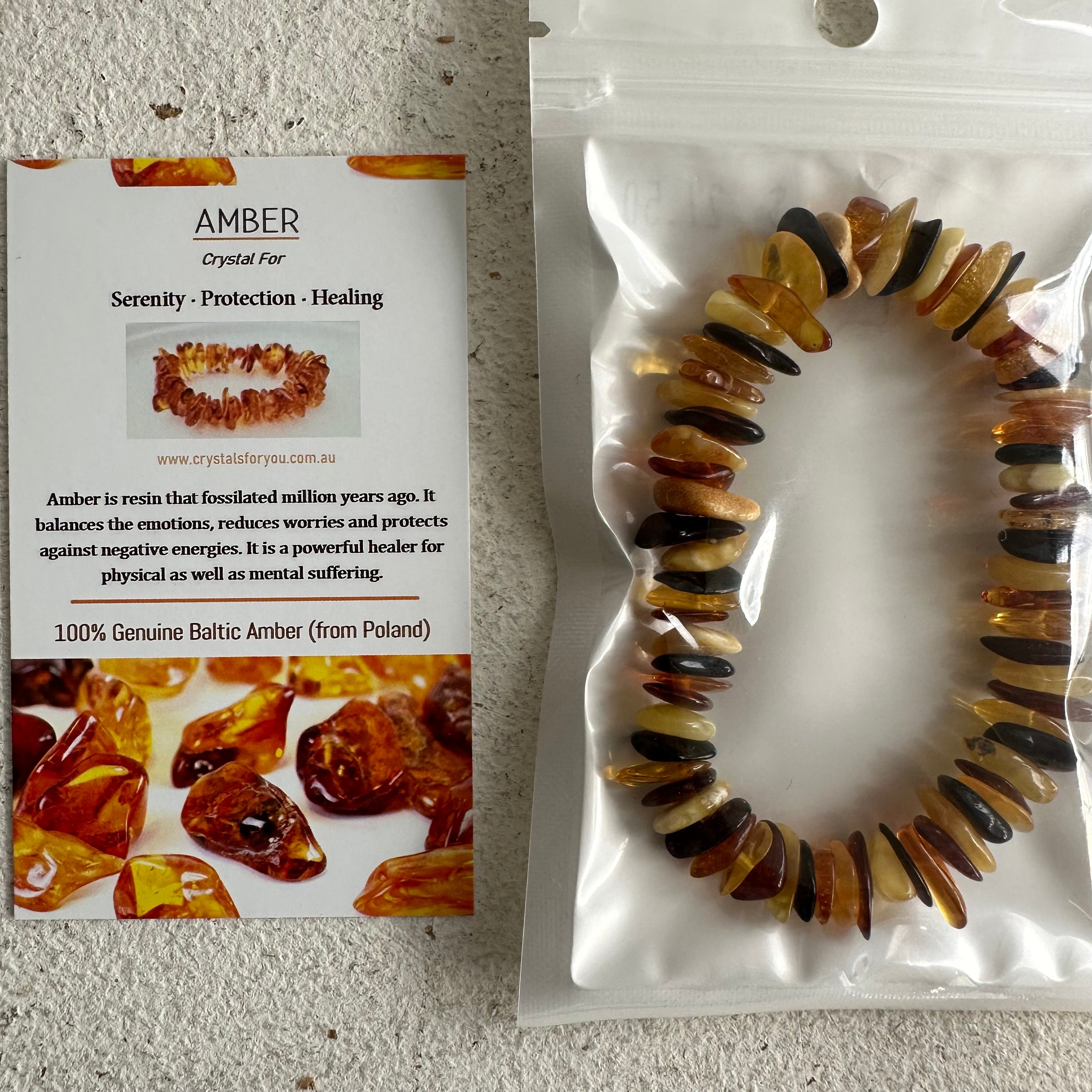 Amber Mixed Chip Bracelet - Large