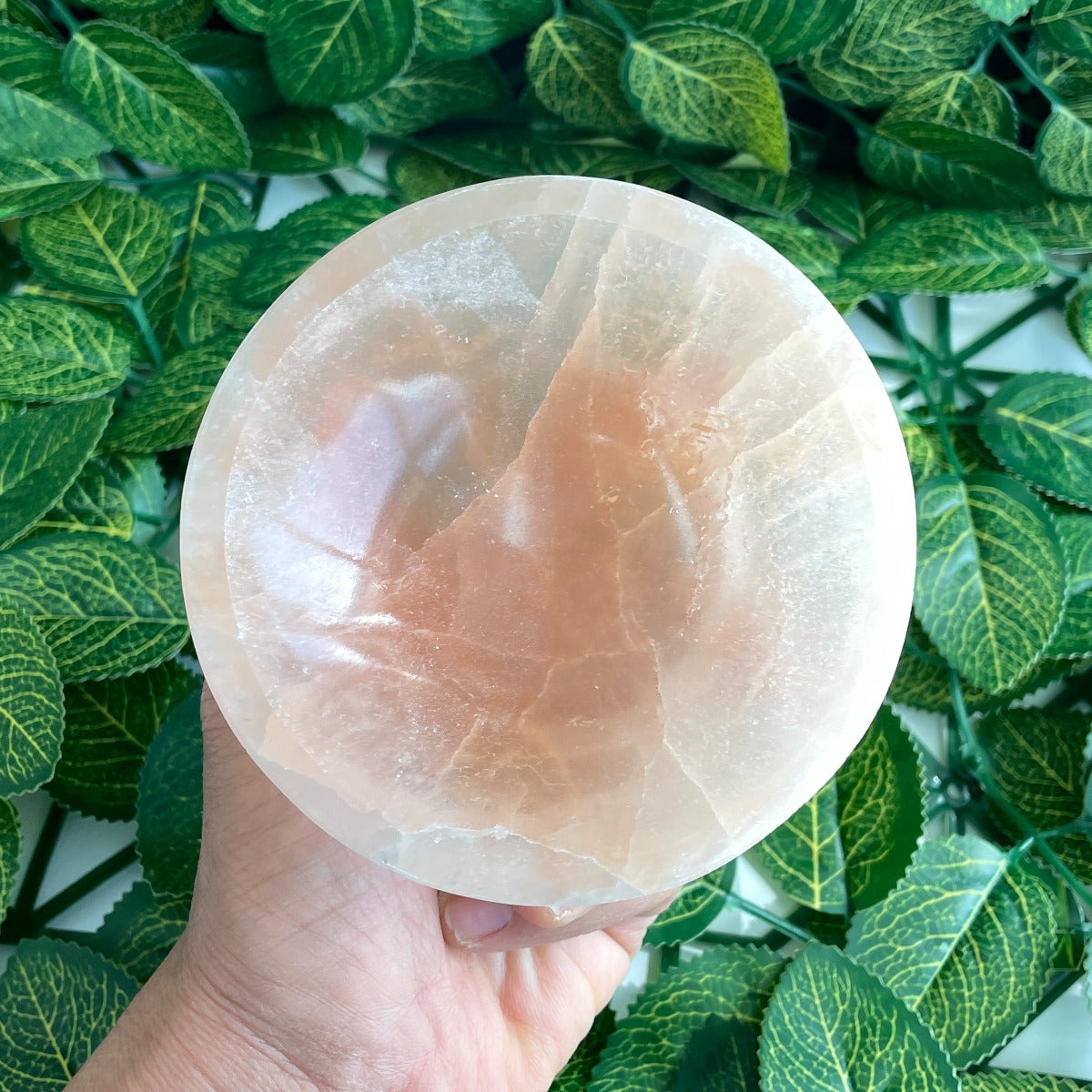 Selenite Orange Bowl With Stand - 10cm