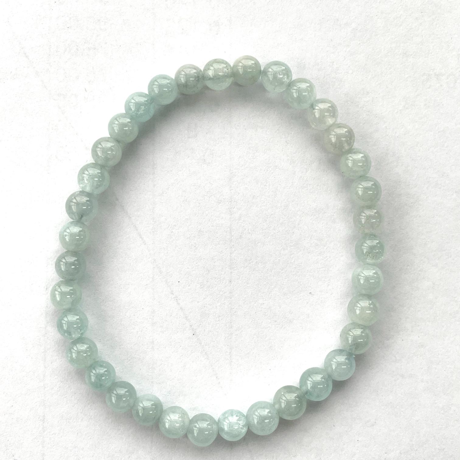 Aquamarine Beads Bracelet 6mm
