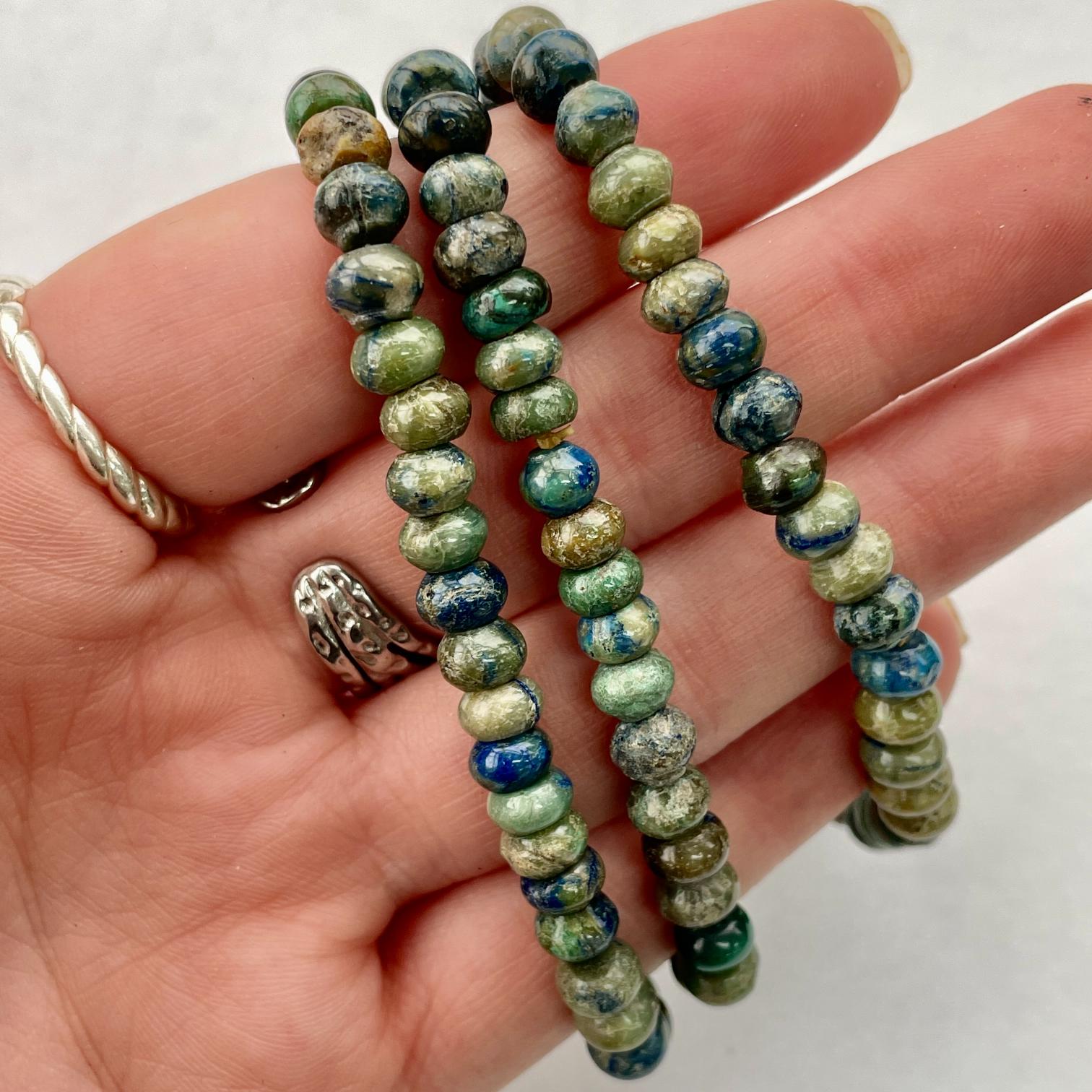 Azurite and Malachite Beads Bracelet