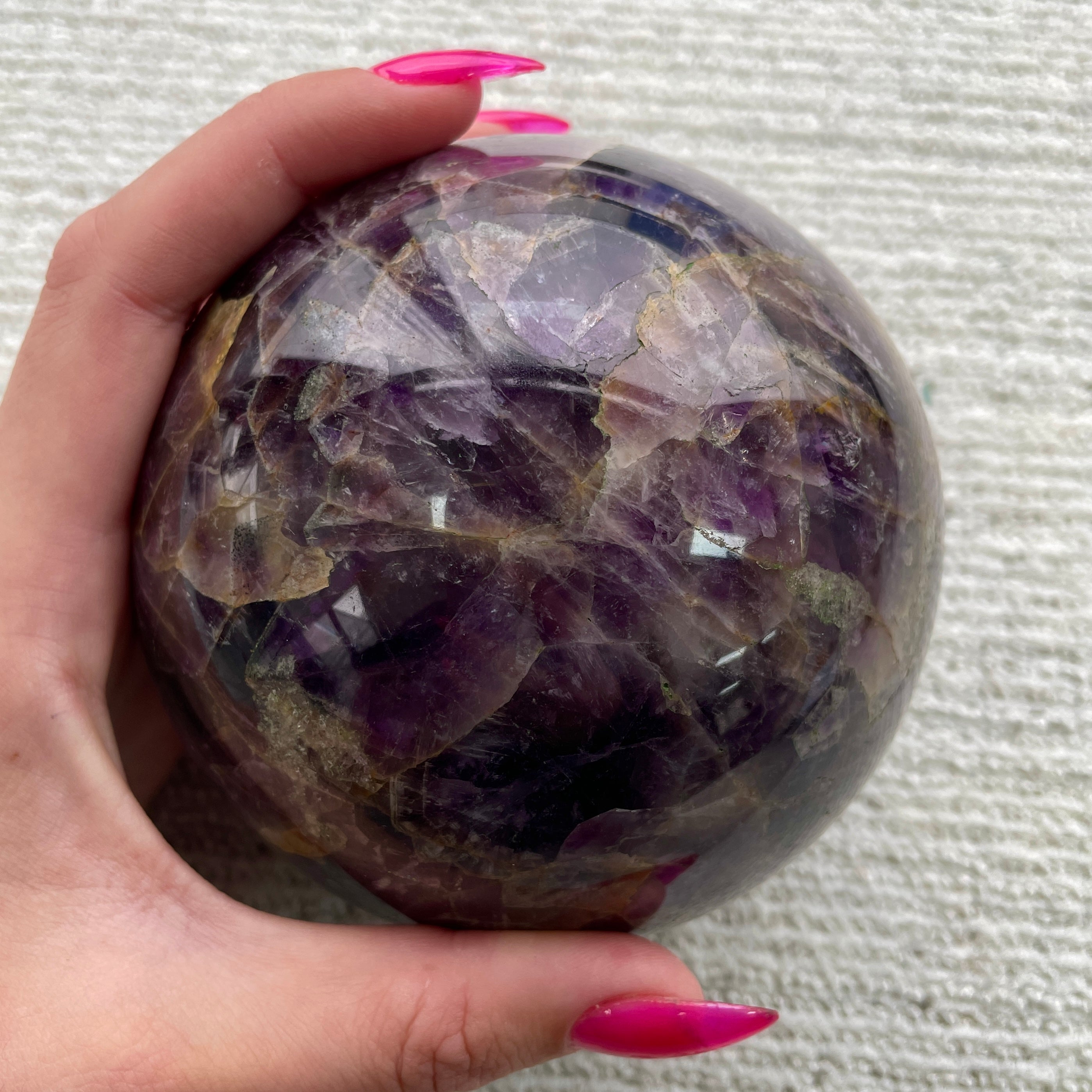 Amethyst Chevron Sphere Large- 10cm