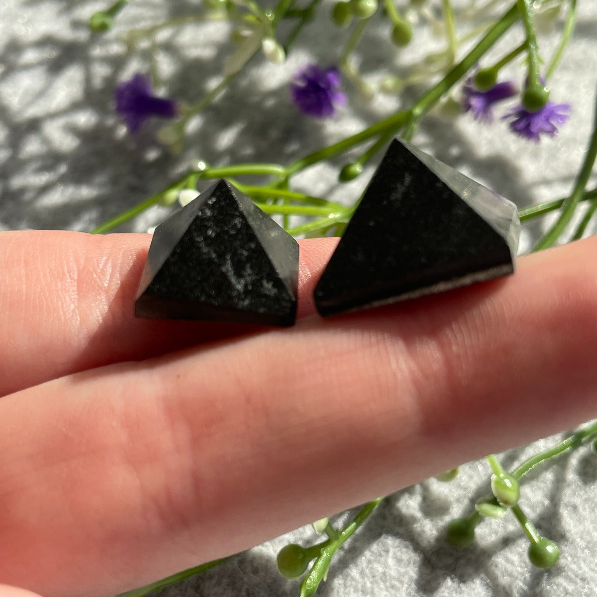 Black Tourmaline Mini Pyramid - 2pc