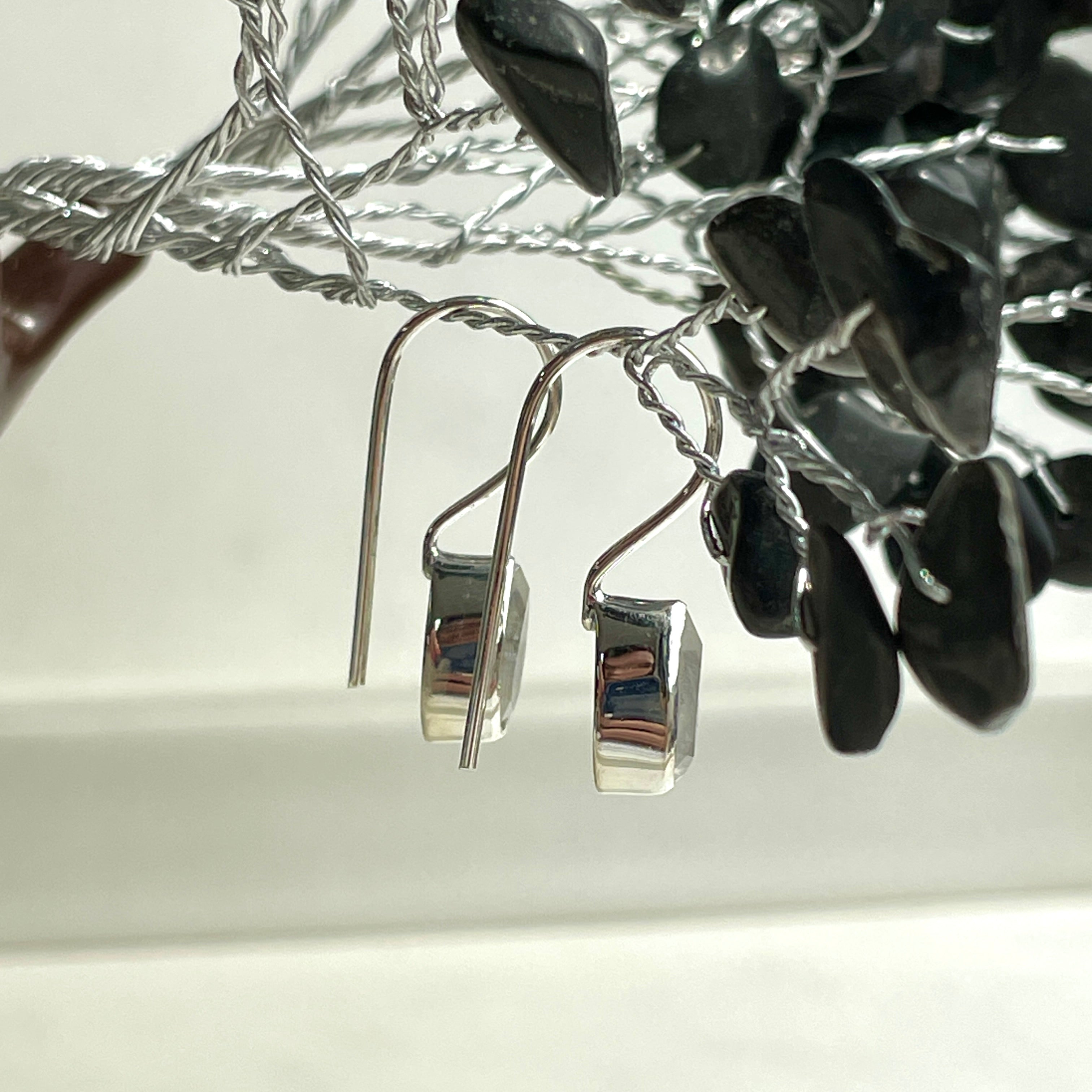 Sterling Silver Earrings  - Rainbow Moonstone - Teardrop