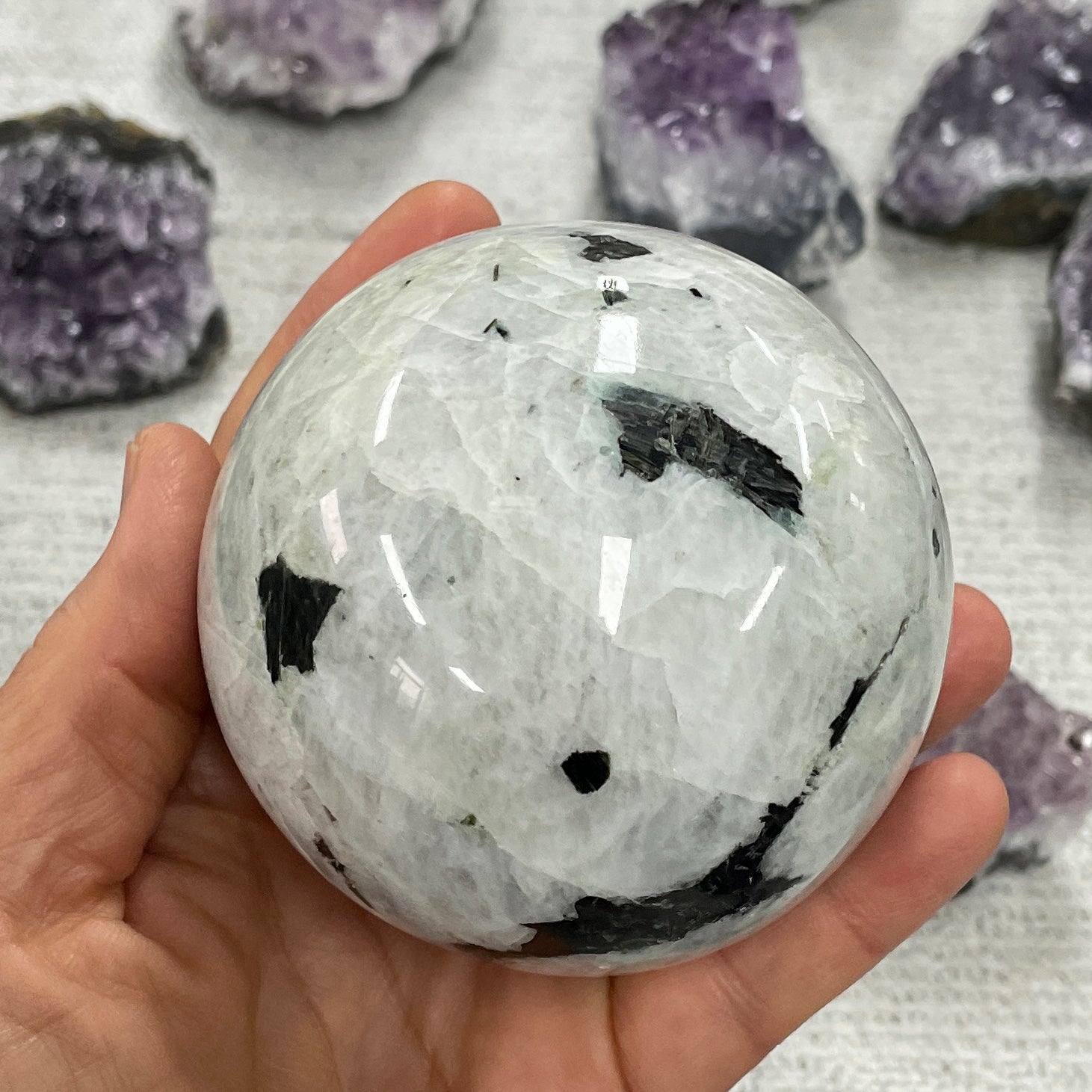 Rainbow Moonstone Sphere - 7.5cm
